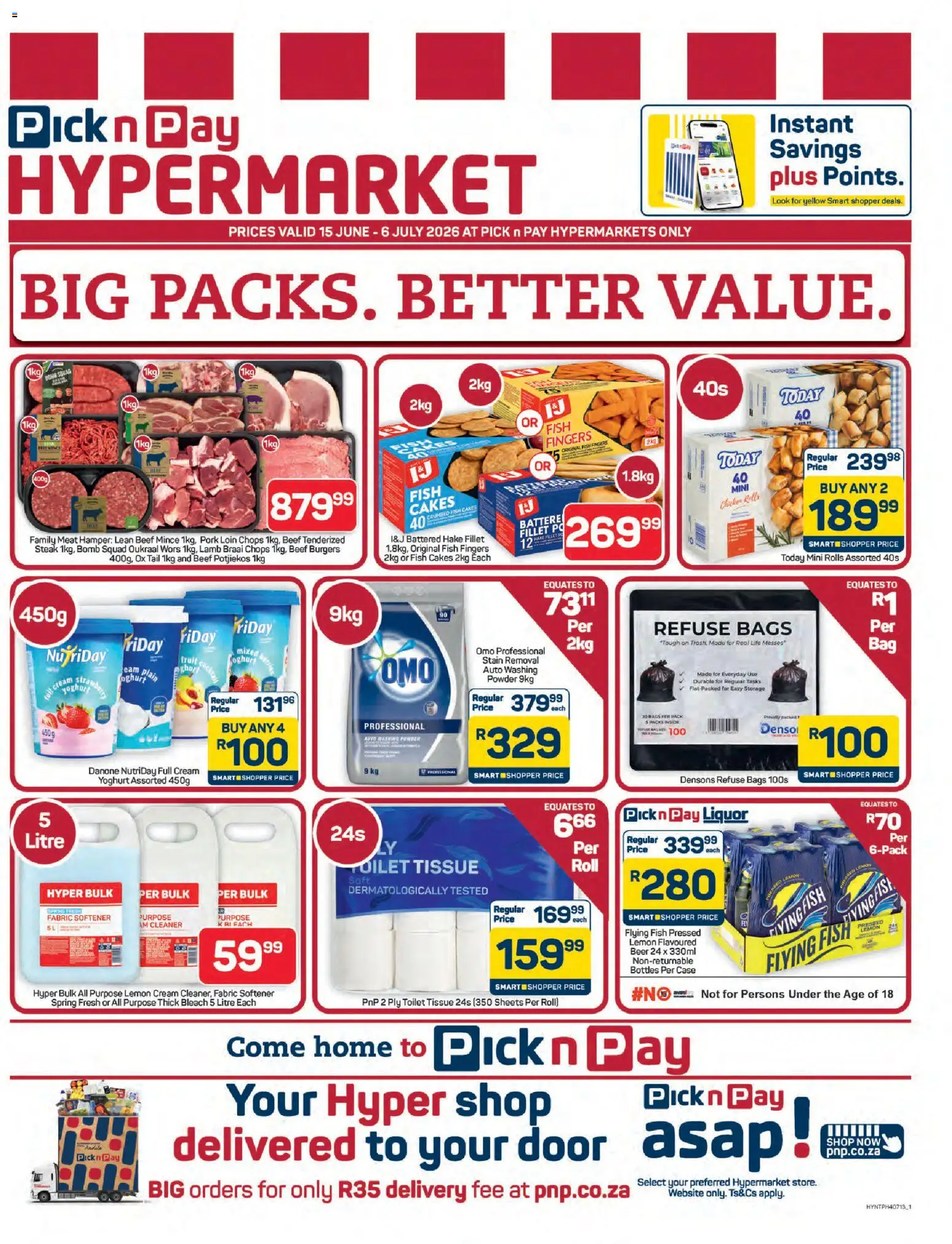 New Pick n Pay catalogue – valid from 15.06.2026 | Page: 1 | Products: Powder, Pork, Fish, Cream