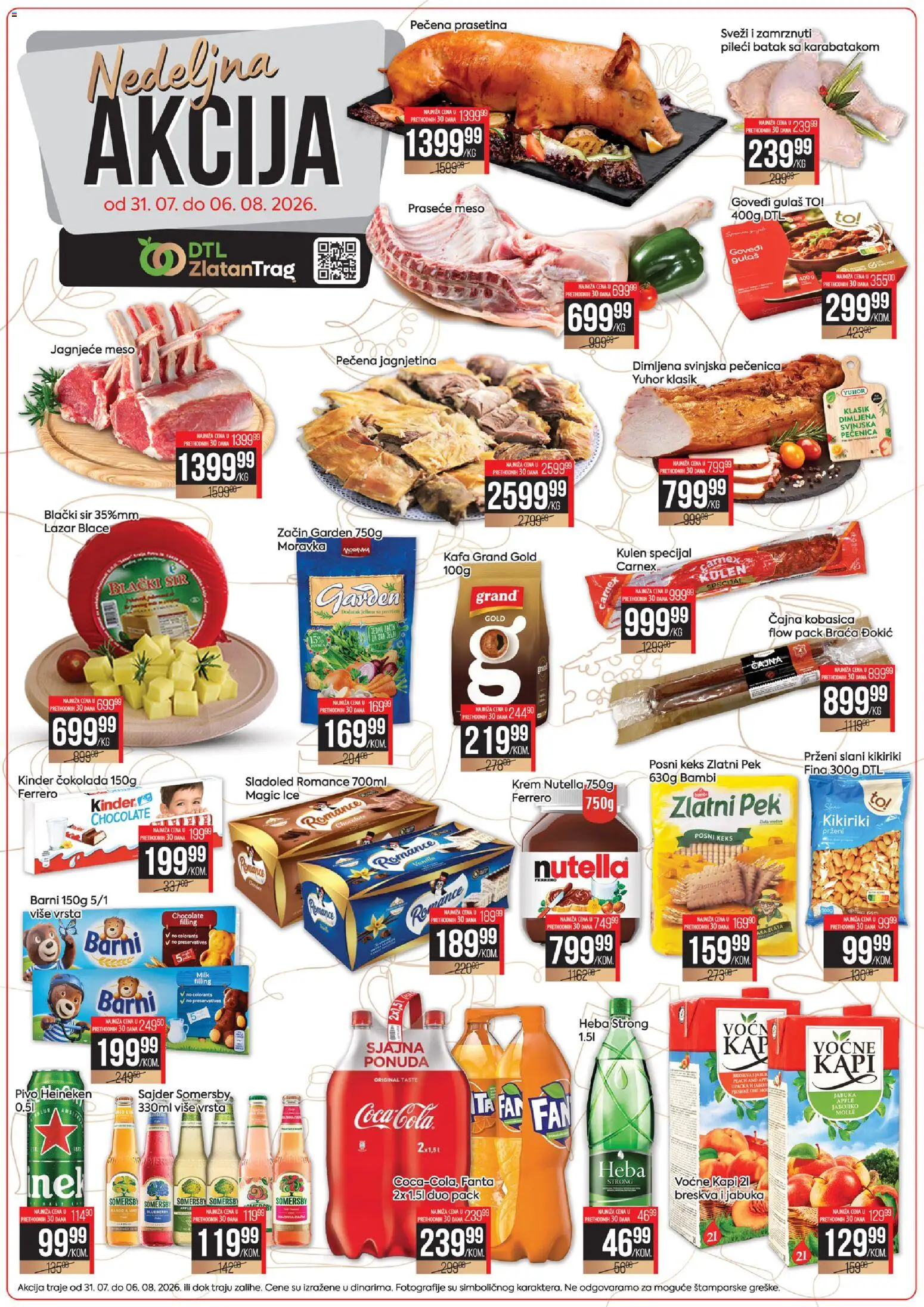 Zlatan Trag katalog - važi od 31.07.2026 | Strana: 1 | Proizvode: Keks, Kulen, Kobasica, Pečenica