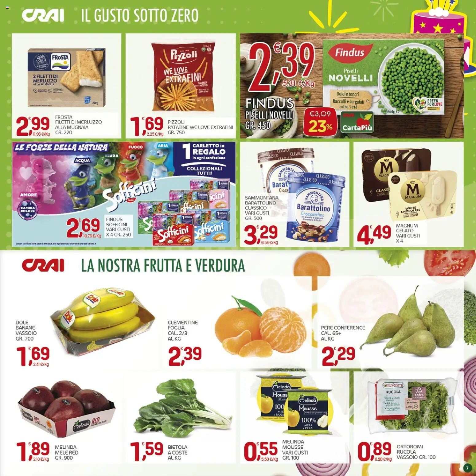 Volantino CRAI del 15/10/2026 | Pagina: 7 | Prodotti: Mele, Banane, Pere, Magnum