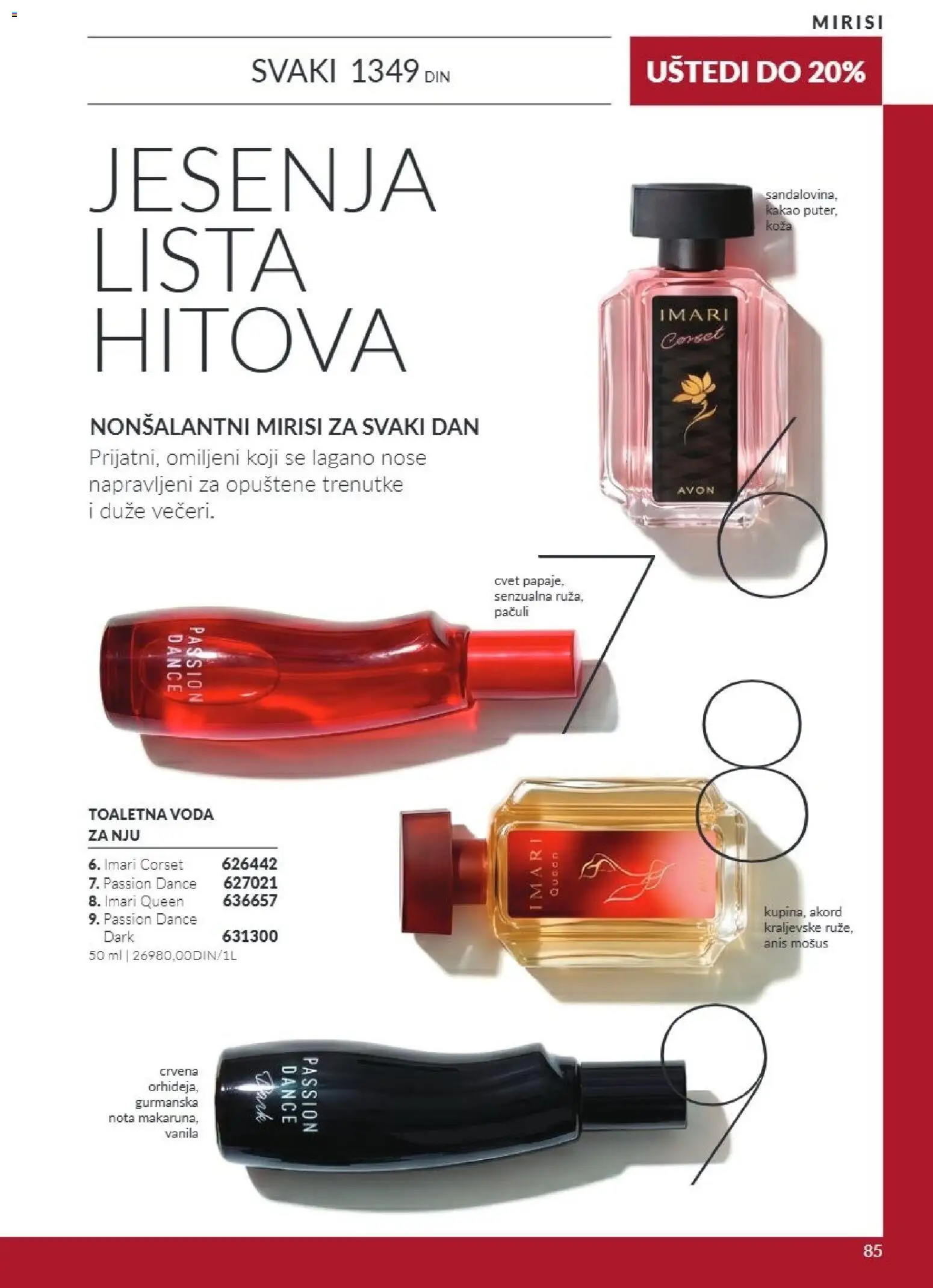 AVON katalog - važi od 01.10.2026 | Strana: 85 | Proizvode: Kakao, Vanila, Toaletna voda, Voda