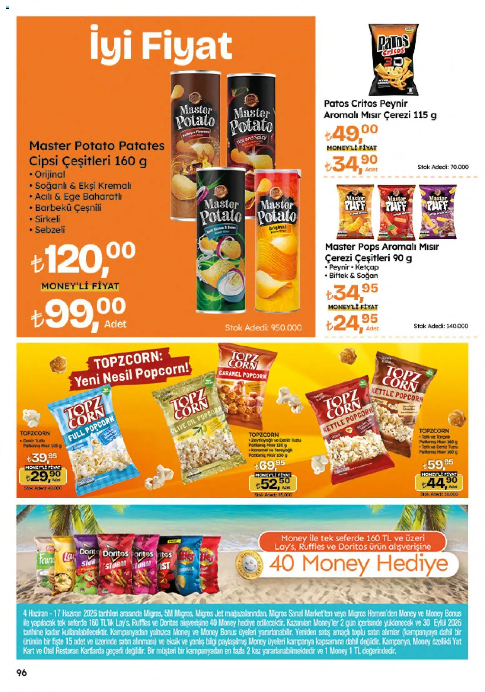 Migros Katalog - Migroskop - 04.06.2026 tarihinden itibaren geçerlidir | Sayfa: 96 | Ürünler: Peynir, Patates, Soğan, Mısır