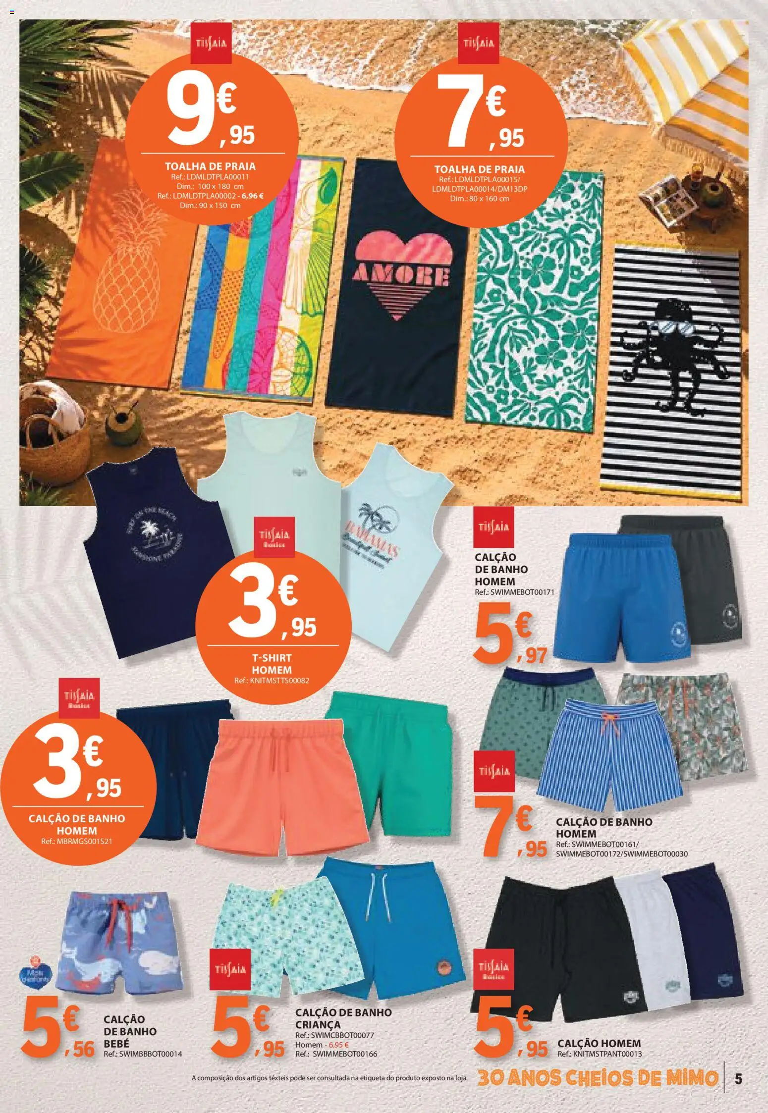 E.Leclerc folheto Especial Praia │ válido de 09.06.2026 | Página: 5 | Produtos: Calção de banho, Banho, Calção