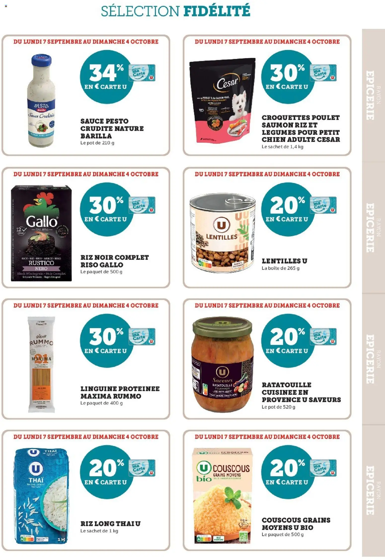 {H1} | Page: 31 | Produits: Ratatouille, Riz noir, Poulet, Couscous