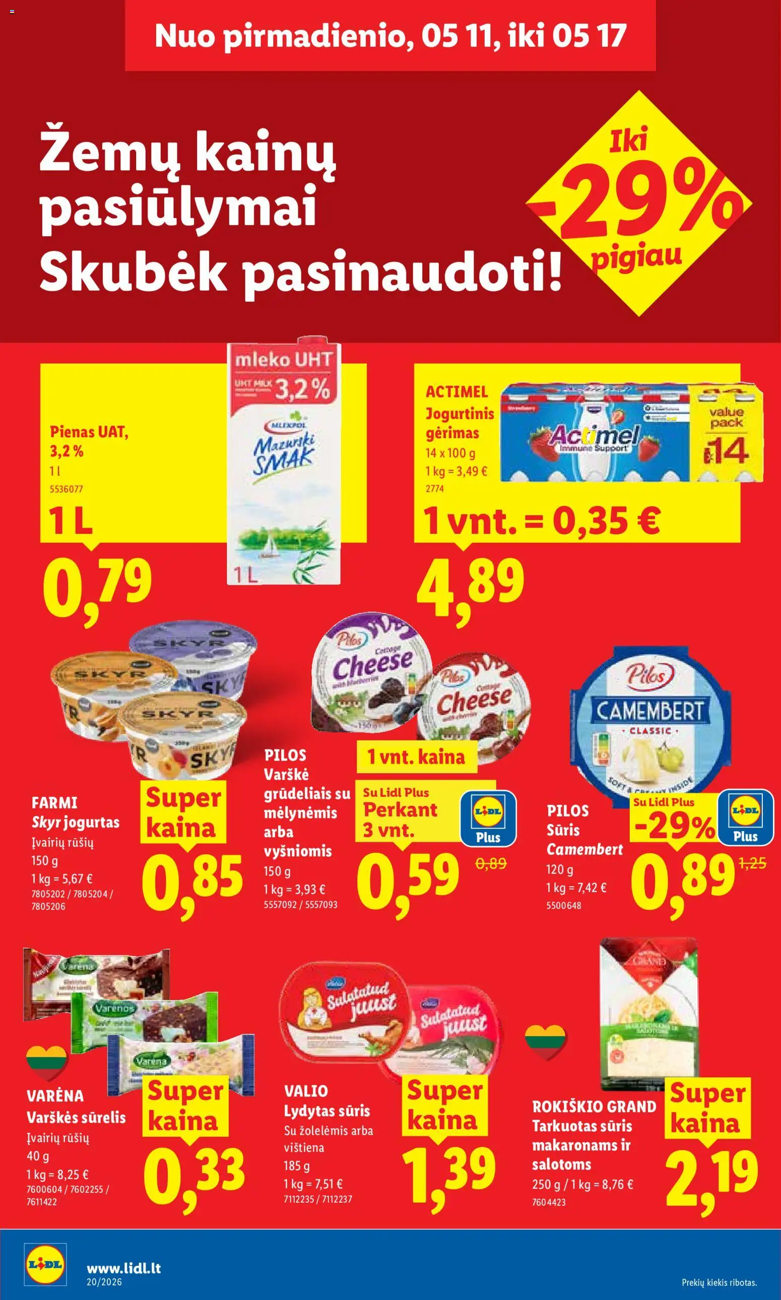 LIDL akcijos nuo 11.05.2026 | Puslapis: 12 | Prekių: Sūrelis, Jogurtas, Sūris, Lydytas sūris