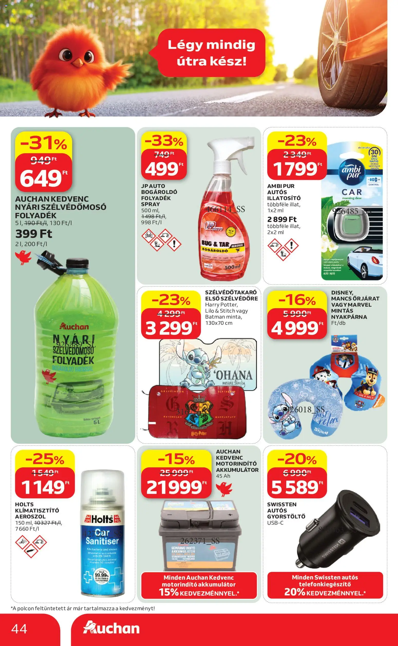 Auchan akciós ujság - amely érvényes a következő dátumtól: 2026.07.09. | Oldal: 44 | Termékek: Gyorstöltő, Akkumulátor