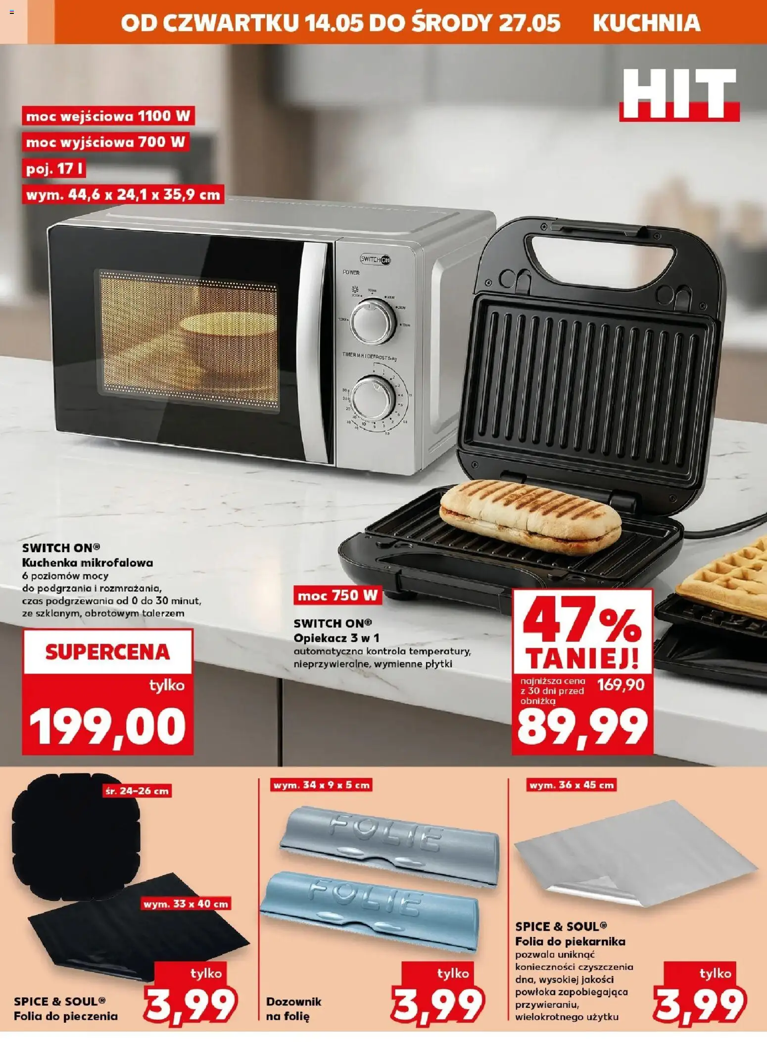 Kaufland gazetka - Mocny start od 18.05.2026 | Strona: 28 | Produkty: Kuchenka mikrofalowa, Kuchenka, Opiekacz