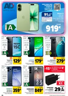 Vista previa Smartphone Oppo Reno 15F 5G, Cámara frontal 50 mpx Carga rápida 80 W válido desde el 26/08/2026 | Página: 88