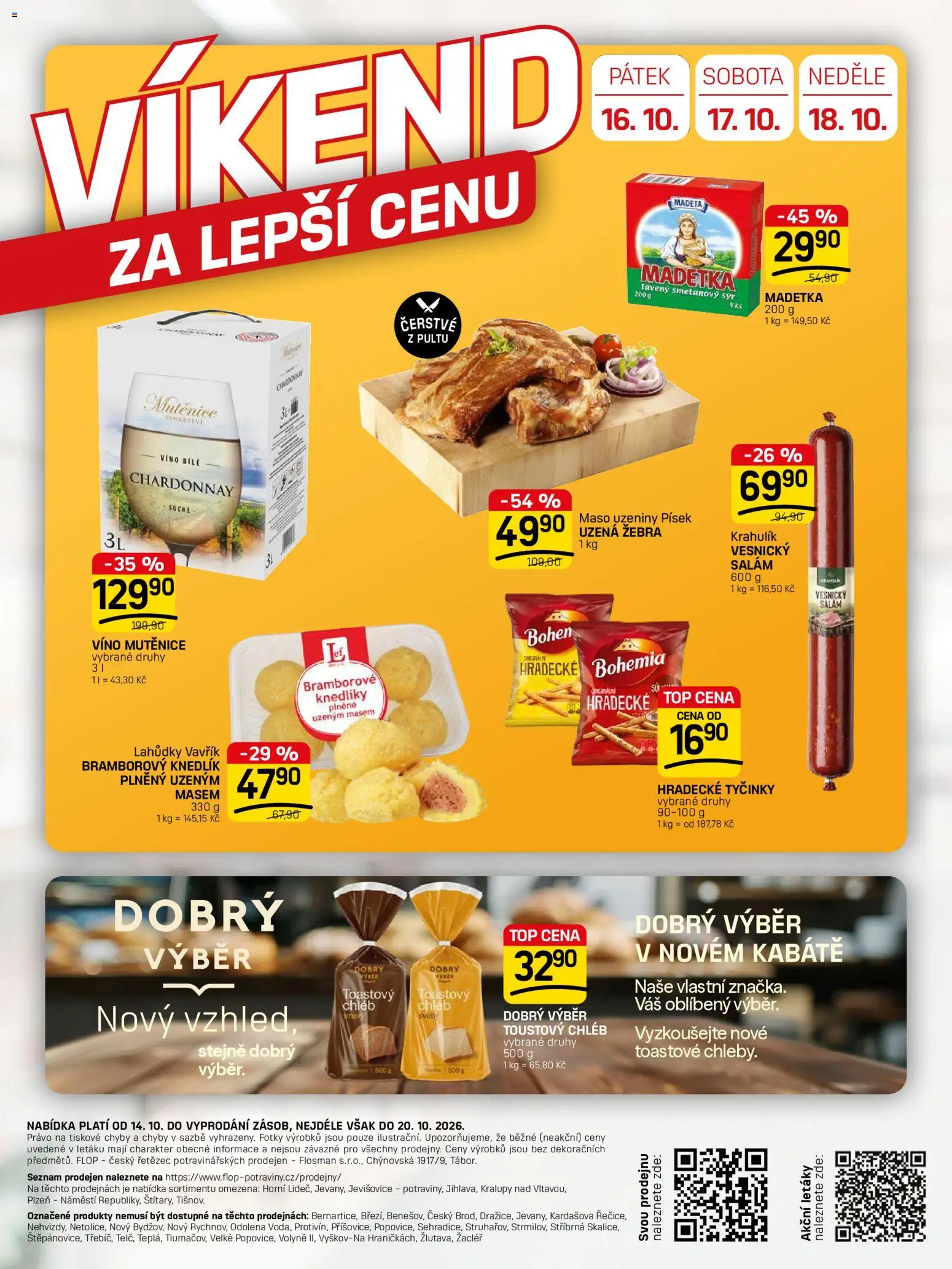 Flop leták - FlopTop od 14.10.2026 | Strana: 12 | Produkty: Chléb, Uzeniny, Smetanový sýr, Toustový chléb