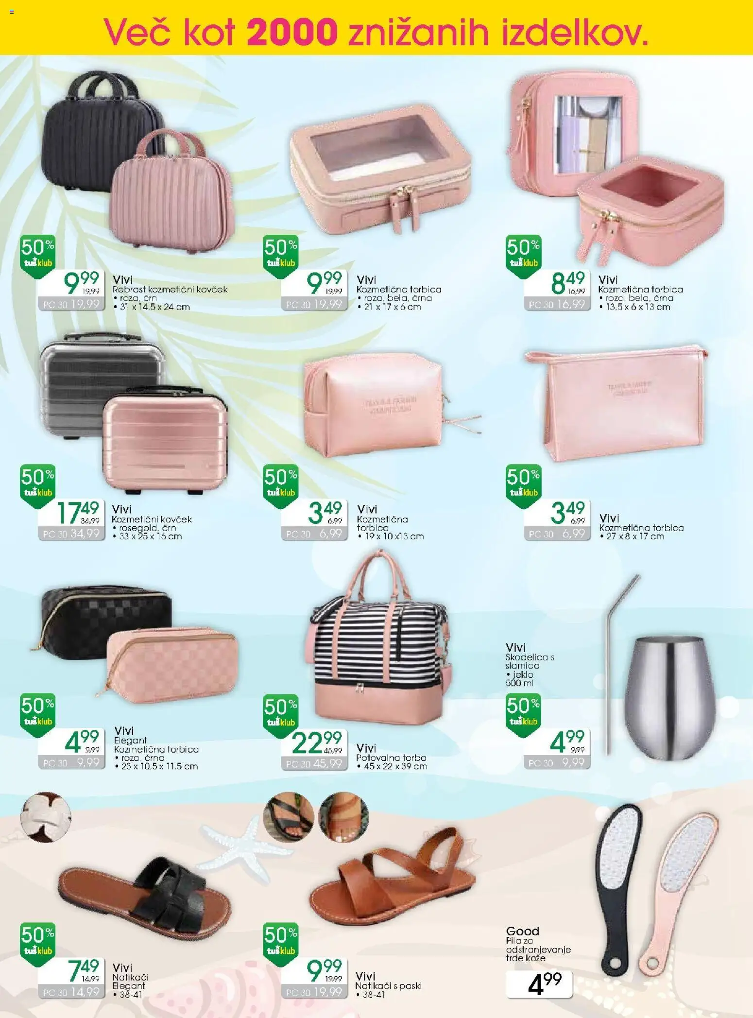 Novi Tuš drogerija katalog ponudbe – veljaven od 10.06.2026 | Stran: 2 | Izdelki: Torba, Natikaci, Potovalna torba, Kovcek