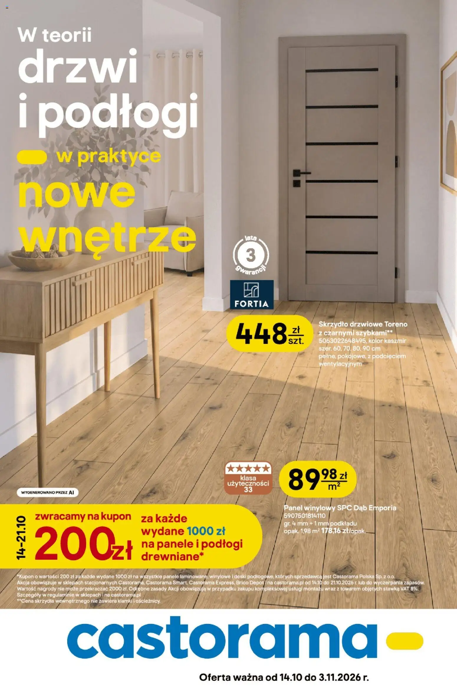 Castorama gazetka od 14.10.2026 | Strona: 1 | Produkty: Drzwi