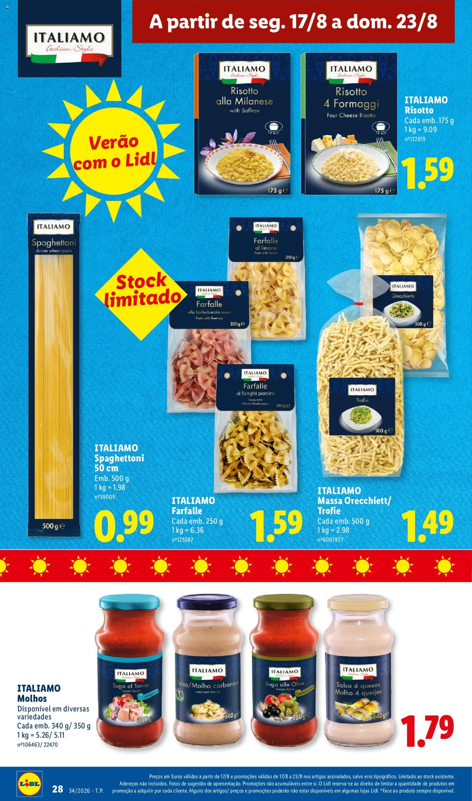 Lidl folheto │ válido de 17/08/2026 | Página: 28 | Produtos: Salsa, Bacon, Molhos, Massa