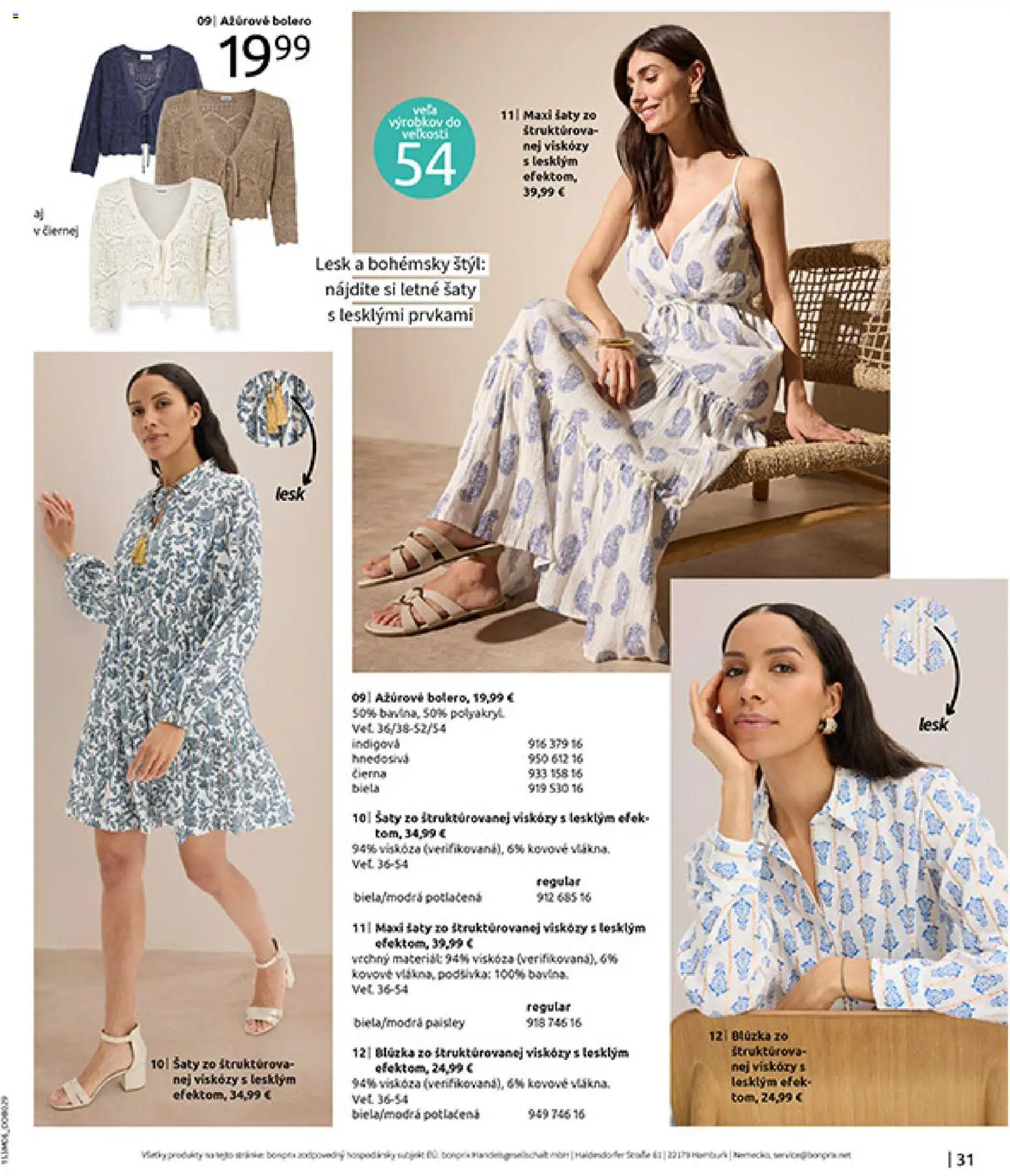Nové Bonprix akcie – leták je platný od 15.06.2026 | Strana: 33 | Produkty: Šaty, Blúzka