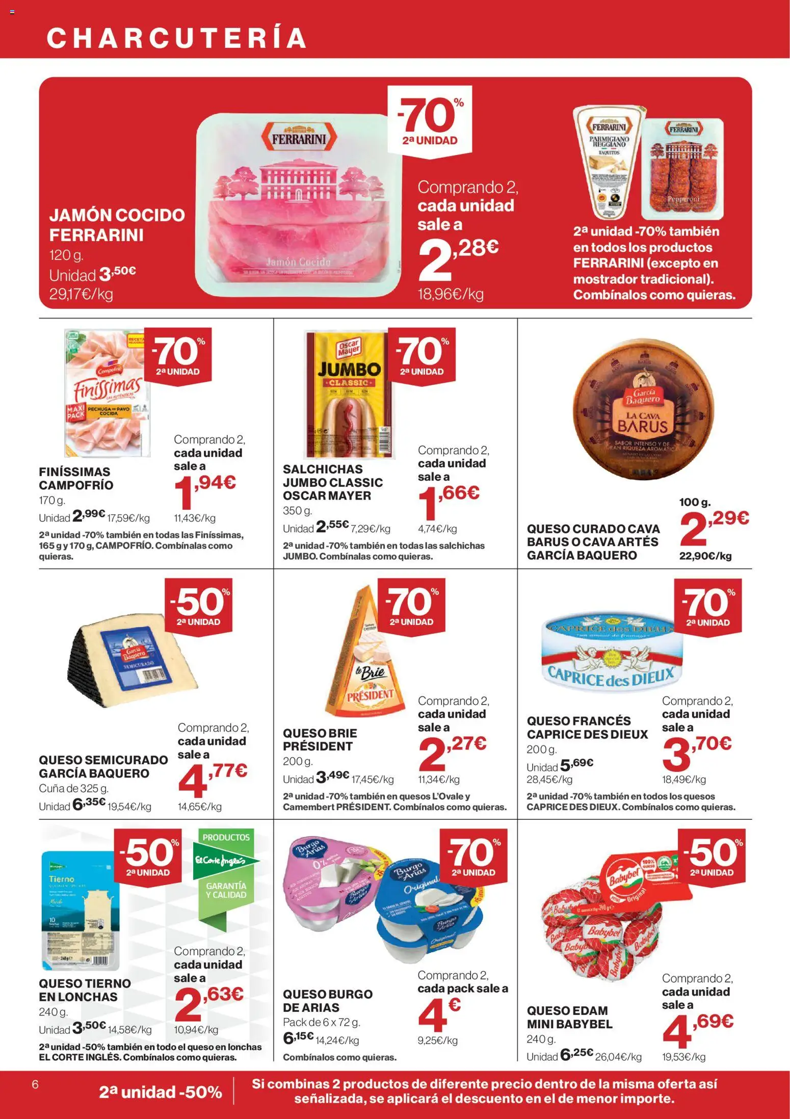 El Corte Inglés ofertas │ válido desde el 04.06.2026 | Página: 6 | Productos: Queso, Jamón, Jamón cocido, Cuna