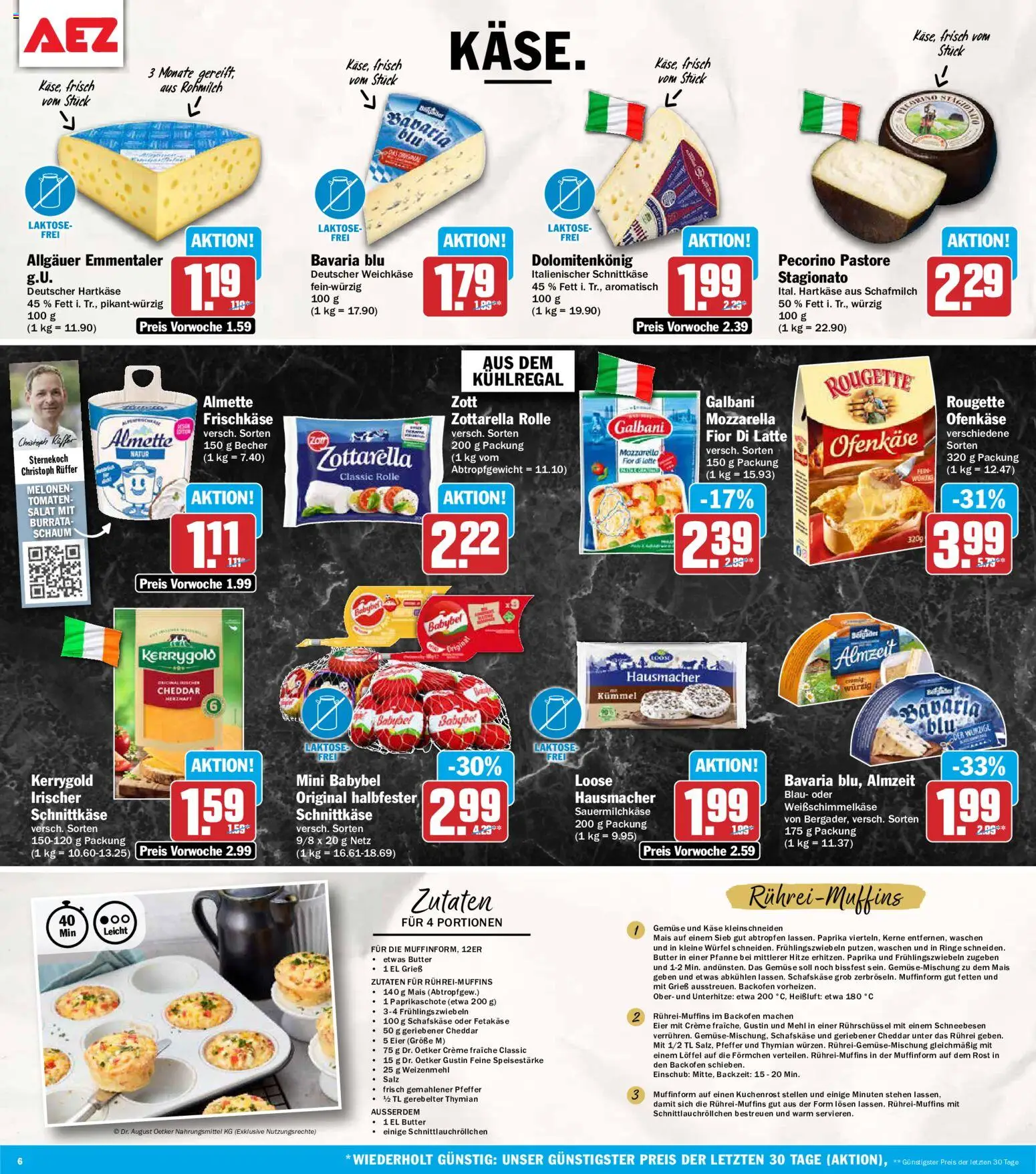 AEZ Prospekt – gültig ab 10.08.2026 | Seite: 6 | Produkte: Käse, Eier, Gemüse, Pfeffer