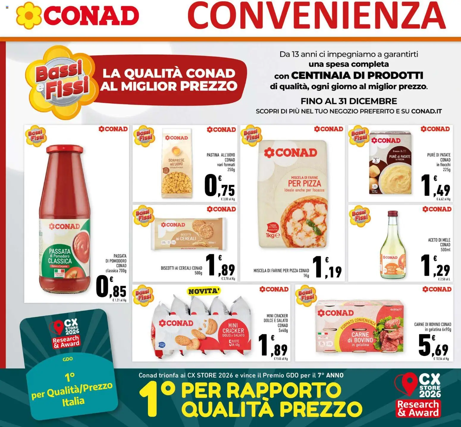 Volantino Conad del 09/09/2026 | Pagina: 18 | Prodotti: Bovino, Passata di pomodoro, Cracker, Carne