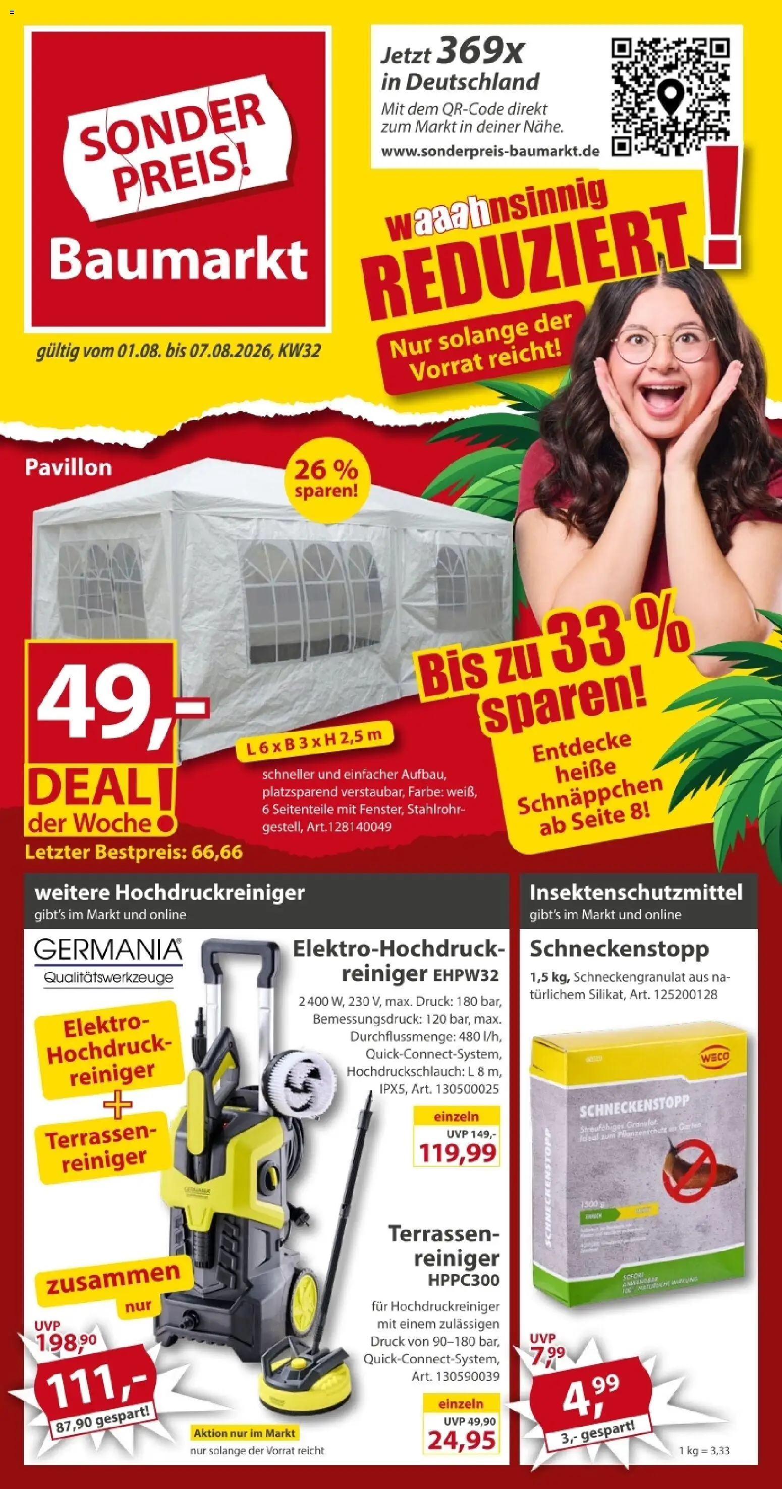 Sonderpreis Baumarkt Prospekt – gültig ab 01.08.2026 | Seite: 1 | Produkte: Hochdruckreiniger