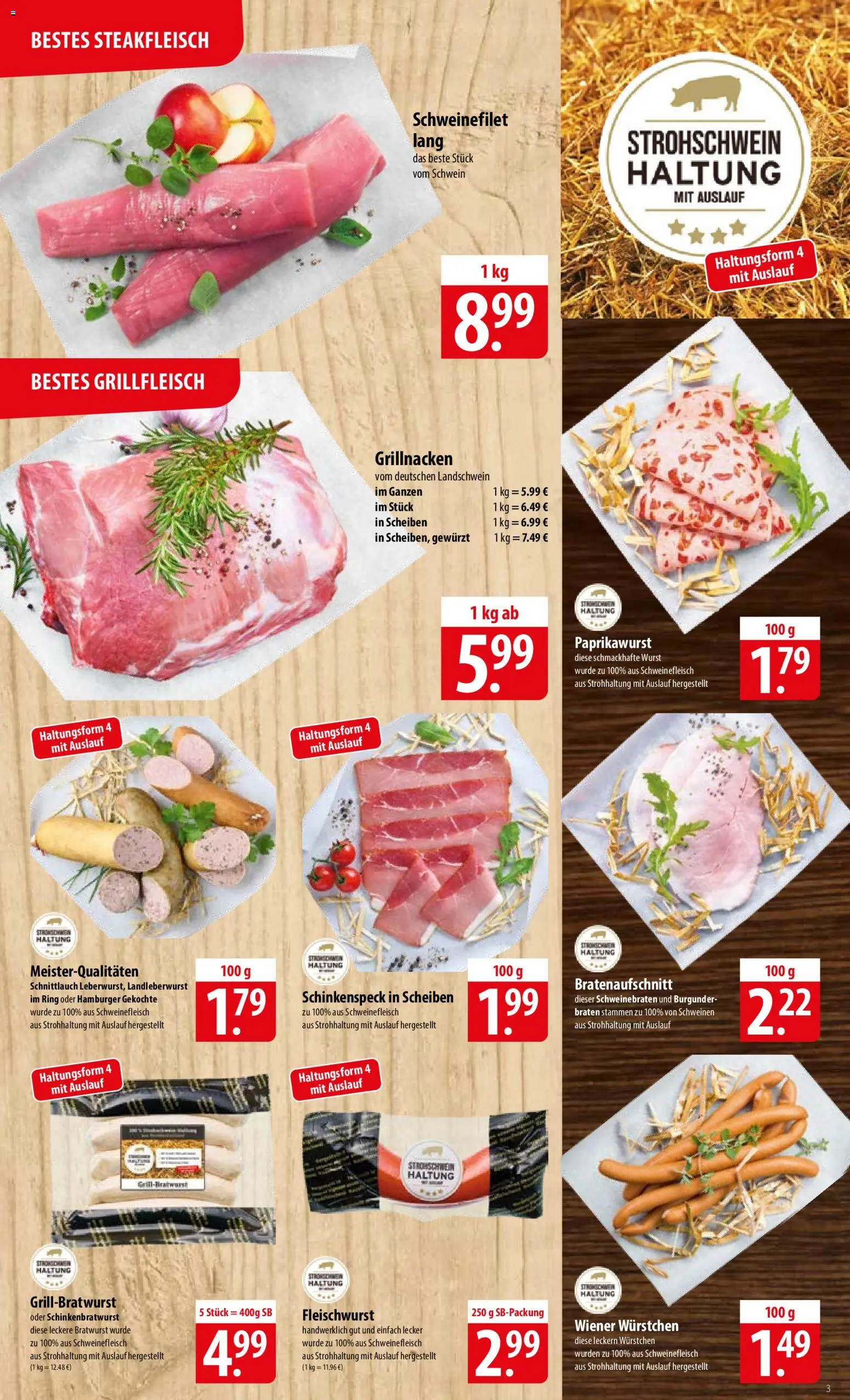 Famila Prospekt – gültig ab 08.06.2026 | Seite: 3 | Produkte: Grillfleisch, Schweinefilet, Wurst, Schweinefleisch