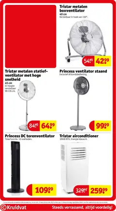 Tristar metalen statief-ventilator met hoge snelheid, 45 cm. In hoogte verstelbaar 99-135 cm. - Voorbeeld van een folder van Kruidvat, geldig van 19.05.2026 | Pagina: 121