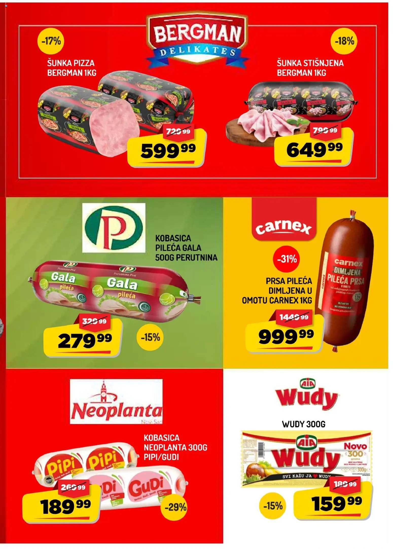 Aman katalog - važi od 21.08.2026 | Strana: 7 | Proizvode: Pileća prsa, Šunka, Pizza šunka, Kobasica