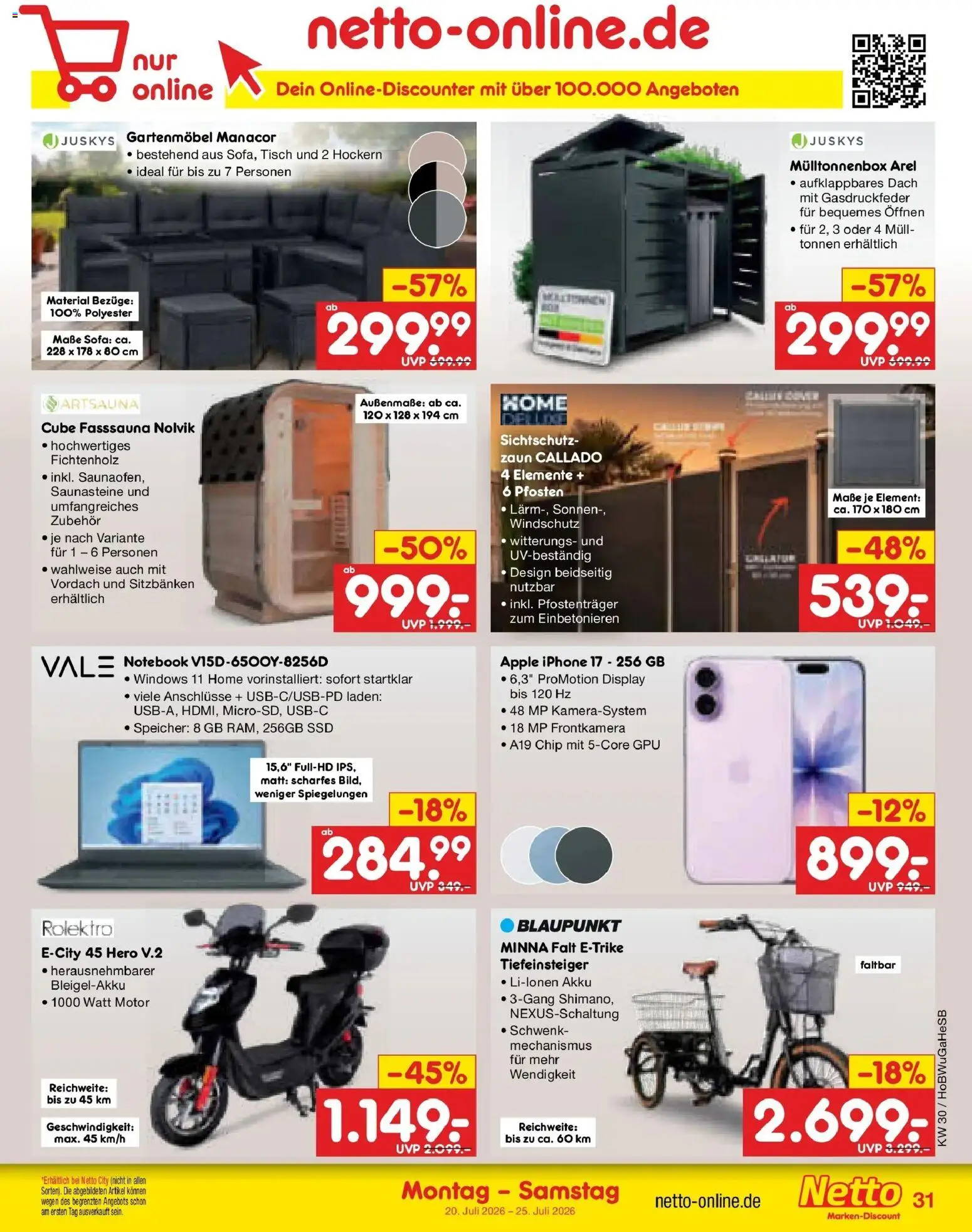 Netto Marken-Discount Prospekt Bremen-Lesum – gültig ab 20.07.2026 | Seite: 49 | Produkte: Tisch, Gartenmöbel, Iphone, Apple