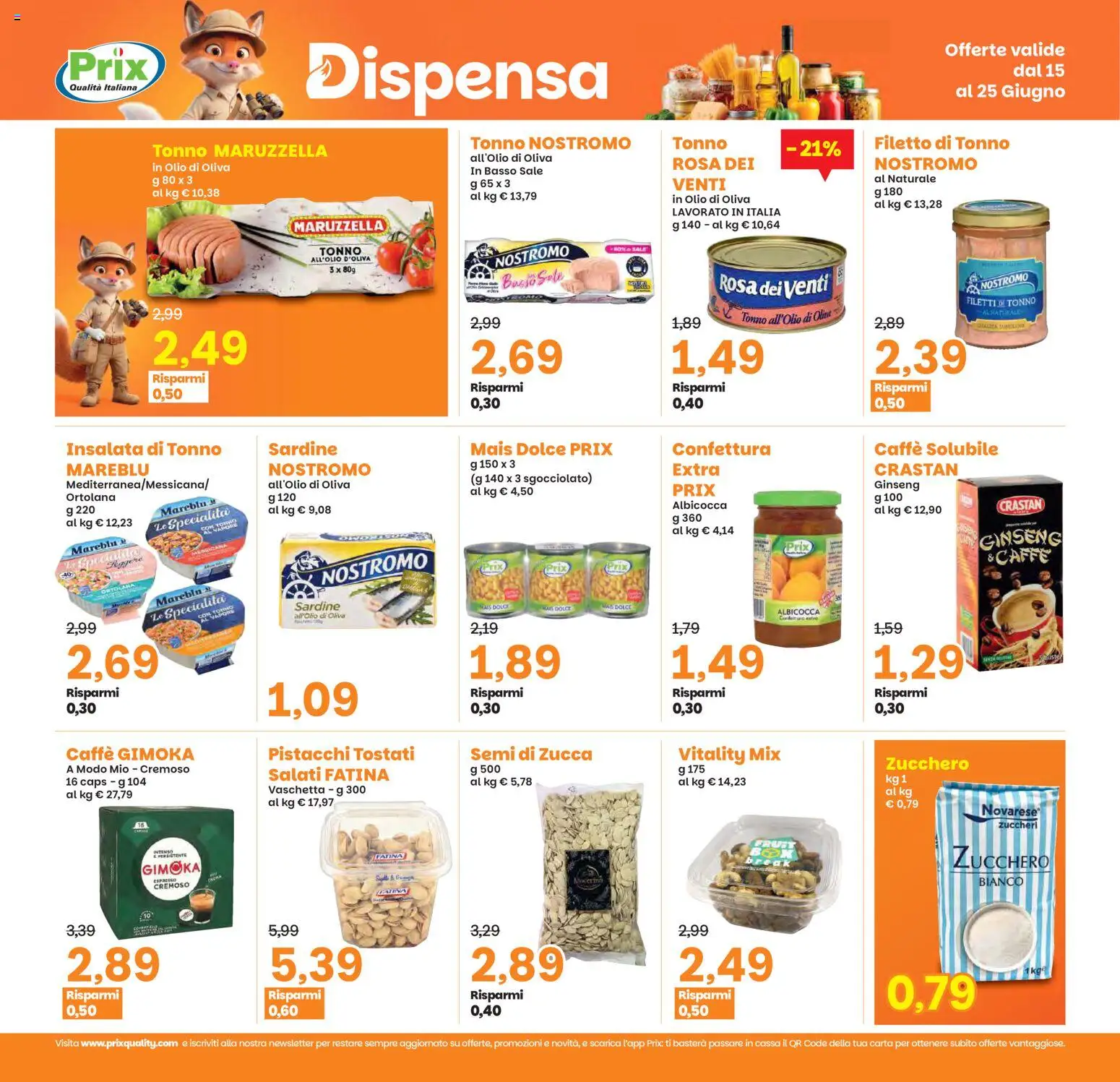 Volantino Prix del 15.06.2026 | Pagina: 11 | Prodotti: Insalata, Sale, Olio, Farina