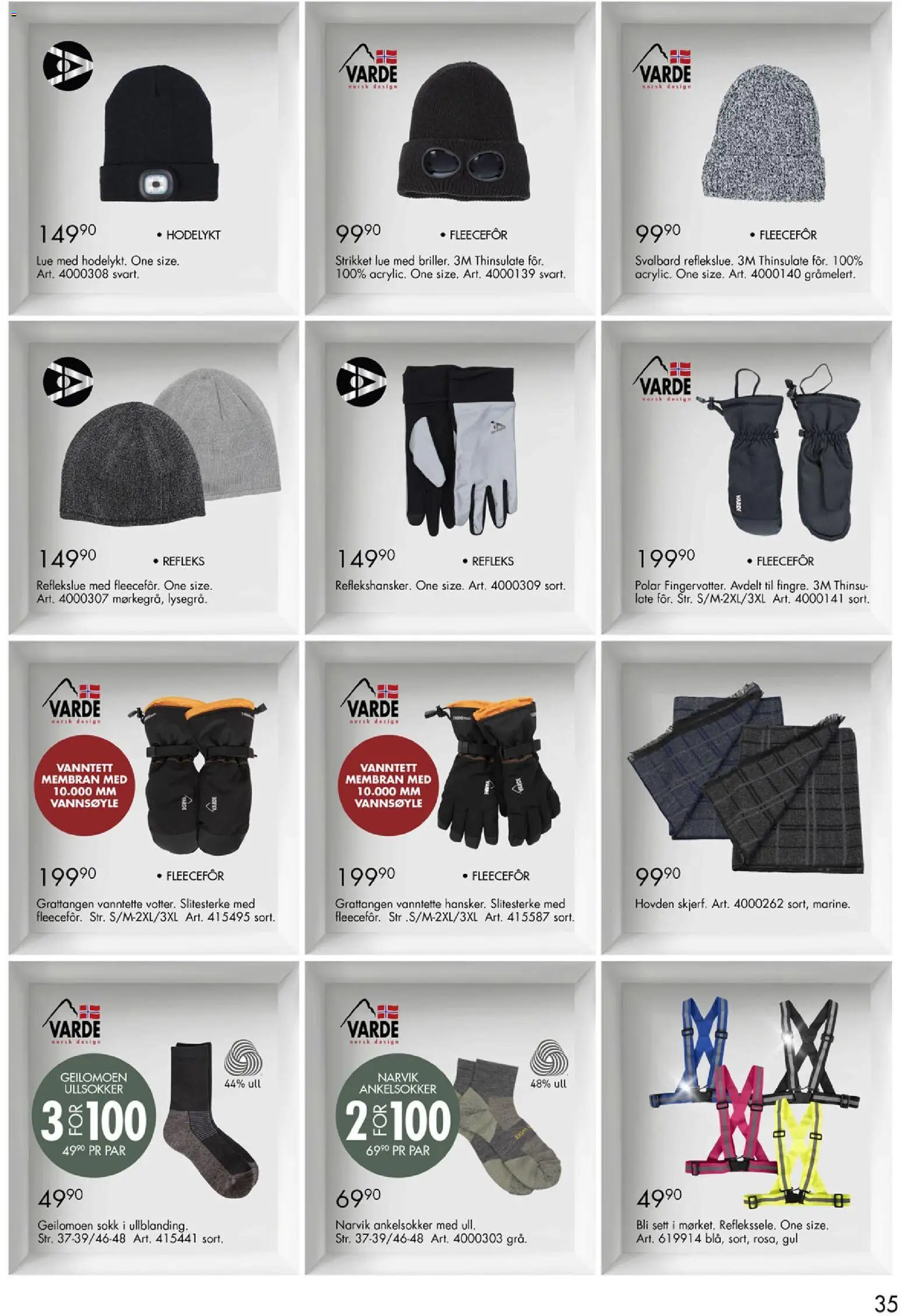 {H1} | Side: 35 | Produkter: Lue, Ankelsokker