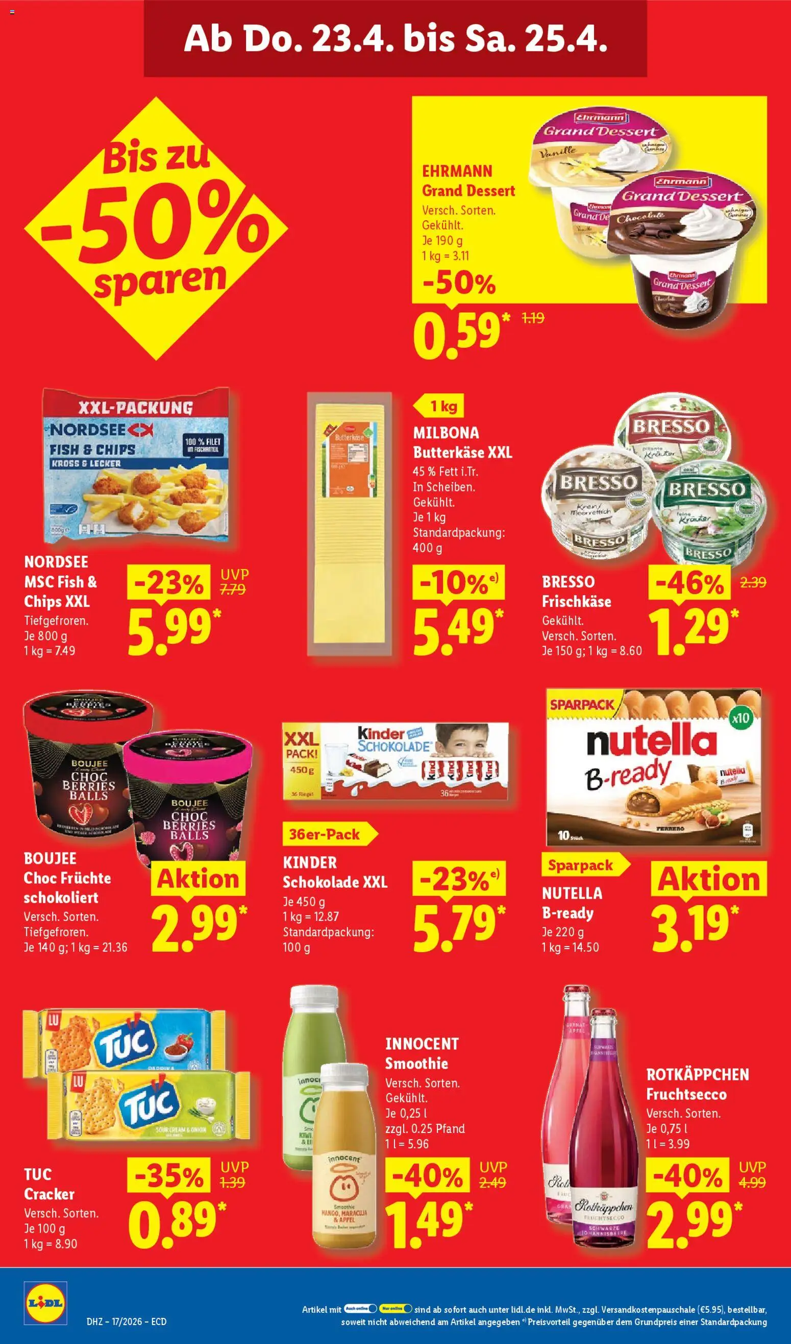 Lidl Německo leták od 20.04.2026 | Strana: 64 | Produkty: Kiwi, Milbona, Filet, Kinder