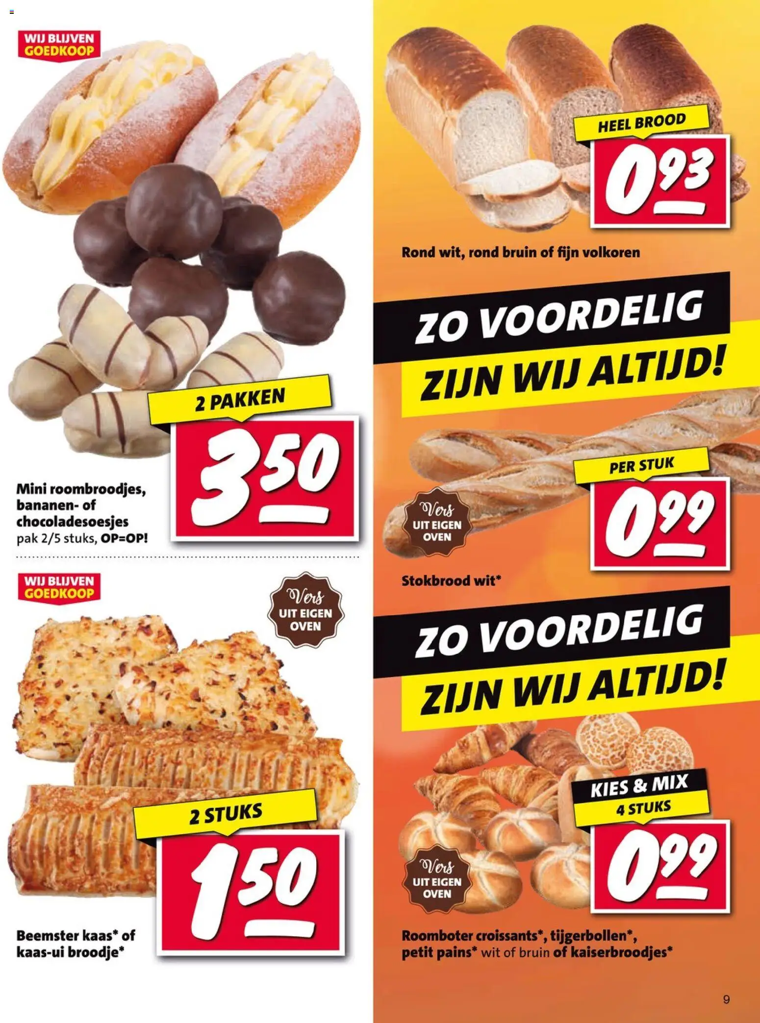 {H1} | Pagina: 9 | Producten: Brood, Bananen, Roomboter, Stokbrood