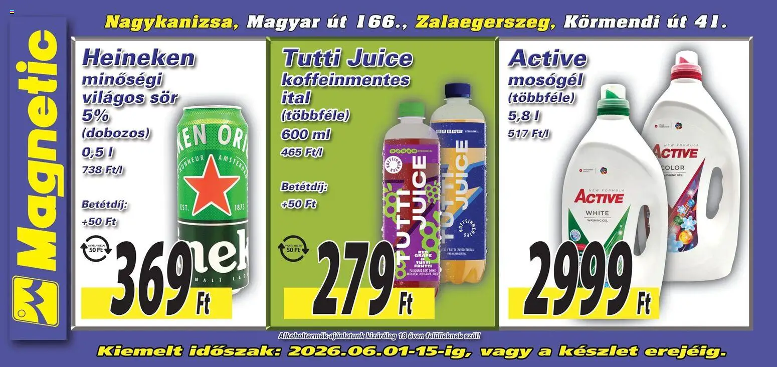 Magnetic akciós ujság - amely érvényes a következő dátumtól: 01.06.2026 | Oldal: 6 | Termékek: Heineken, Mosógél, Sör