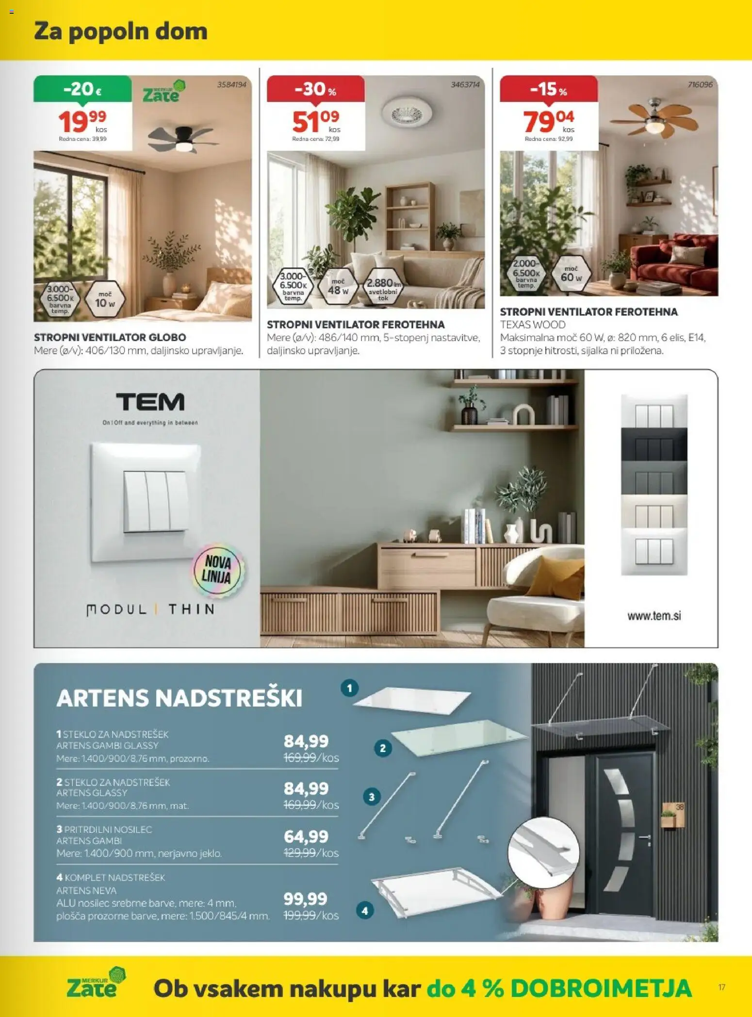 Novi Merkur katalog ponudbe – veljaven od 03.06.2026 | Stran: 17 | Izdelki: Ventilator, Stropni ventilator