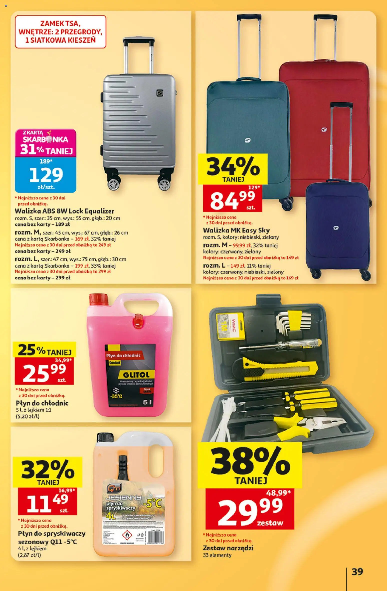 Auchan gazetka - 30 Lat Hipermarket od 03.09.2026 | Strona: 39 | Produkty: Karta, Walizka ABS, Walizka, Zestaw narzędzi