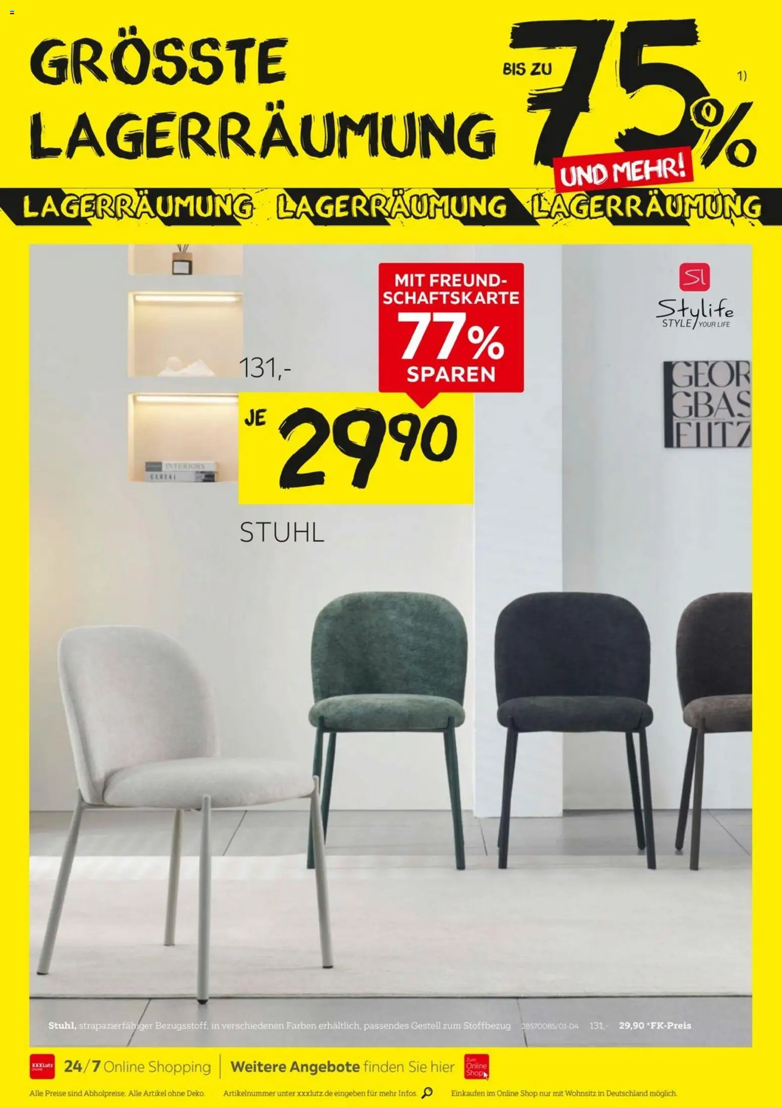 XXXLutz Größte Lagerräumung – gültig ab 15.08.2026 | Seite: 2 | Produkte: Stuhl