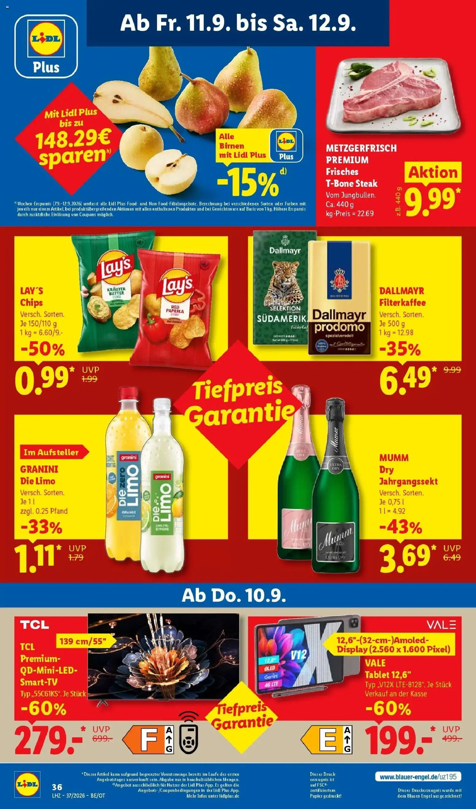 Lidl Prospekt Grimma (ab 07.09.2026) zum Blättern » Angebote | Seite: 72 | Produkte: Dallmayr, Granini, Granini die limo, Tablet