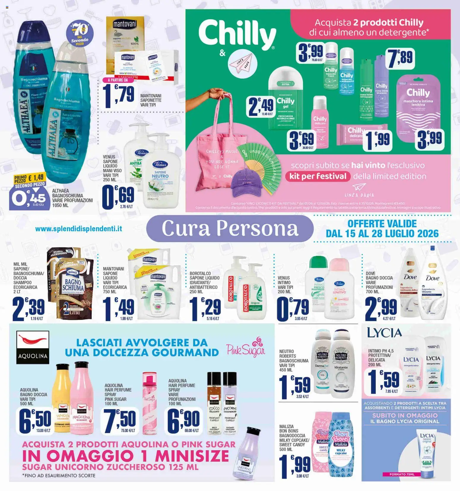 Volantino Splendidi e Splendenti del 15/07/2026 | Pagina: 2 | Prodotti: Sapone, Detergente, Doccia, Profumo