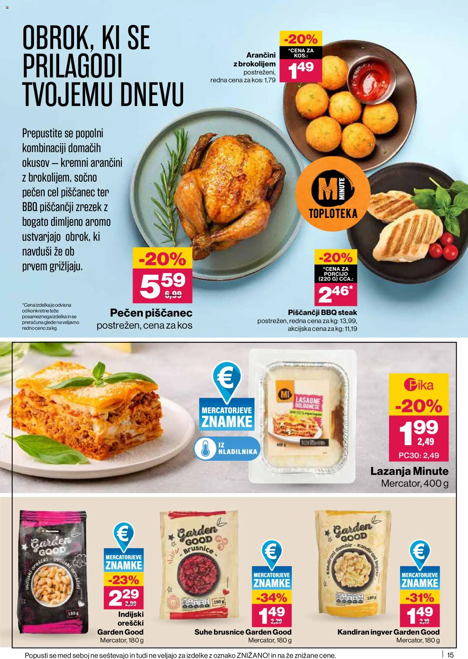 Novi Mercator katalog ponudbe – veljaven od 28.05.2026 | Stran: 15 | Izdelki: Indijski oreščki, Kos, Lazanja, Orescki
