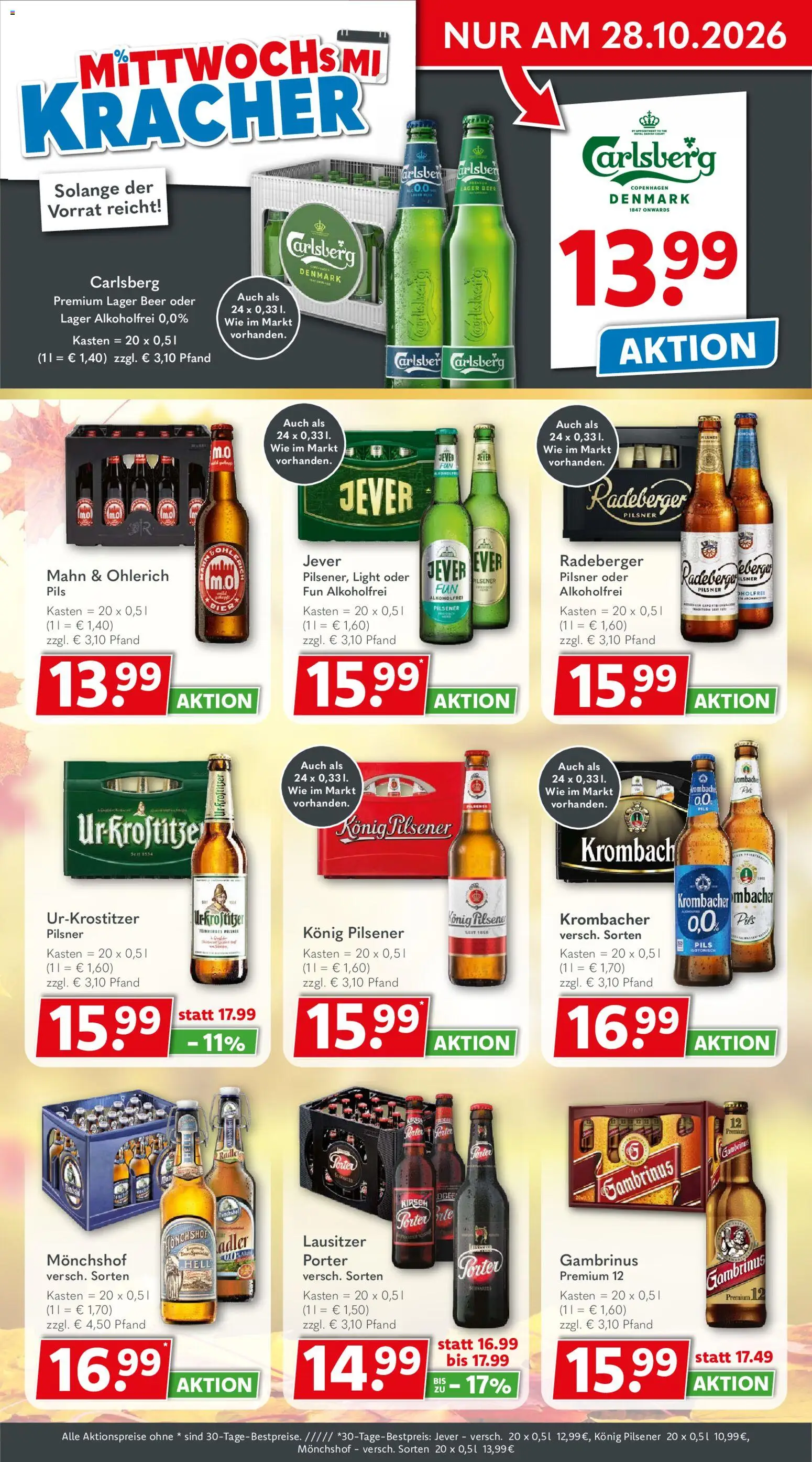 Getränkeland Prospekt – gültig ab 26.10.2026 | Seite: 2 | Produkte: Carlsberg, Pils, Jever, Krombacher