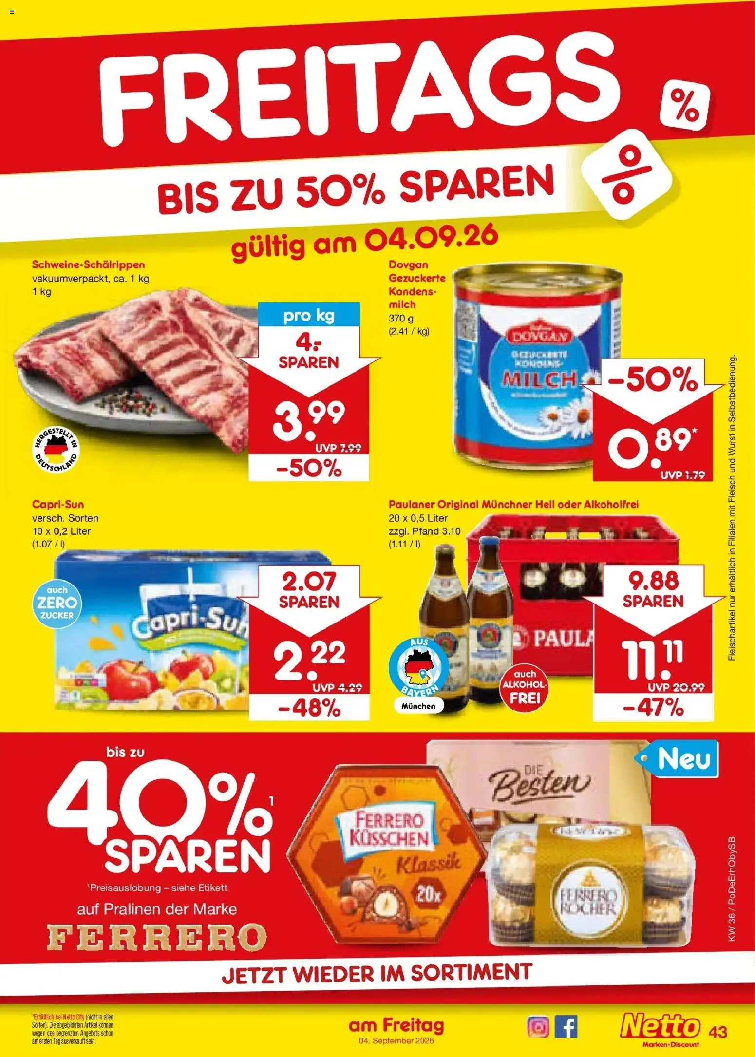 Netto Marken-Discount Prospekt Regensburg (ab 31.08.2026) » Angebote | Seite: 55 | Produkte: Alkohol, Wurst, Fleisch, Paulaner
