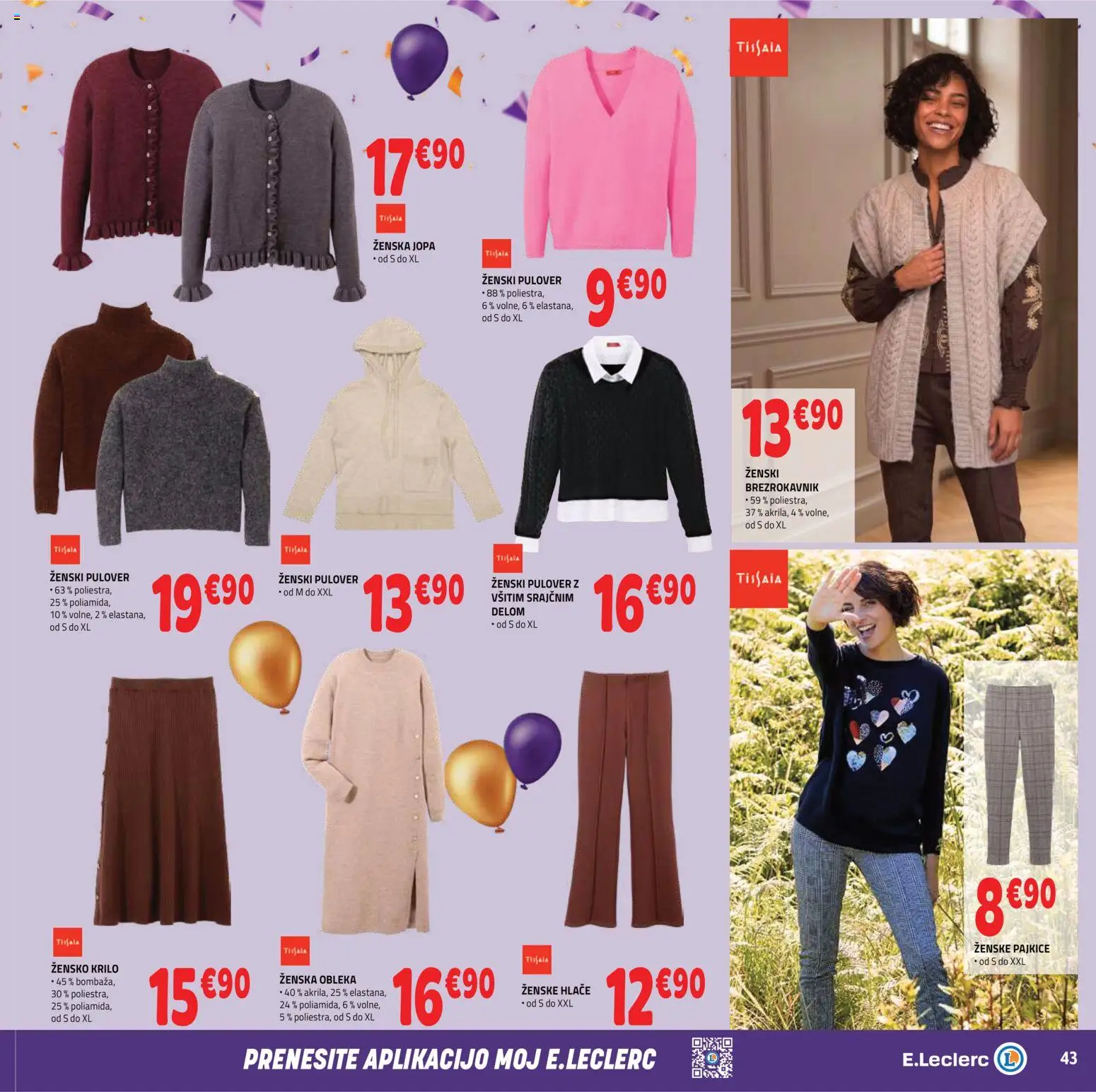 Novi E.leclerc katalog ponudbe – veljaven od 14.10.2026 | Stran: 3 | Izdelki: Pajkice, Krilo, Pulover, Hlace