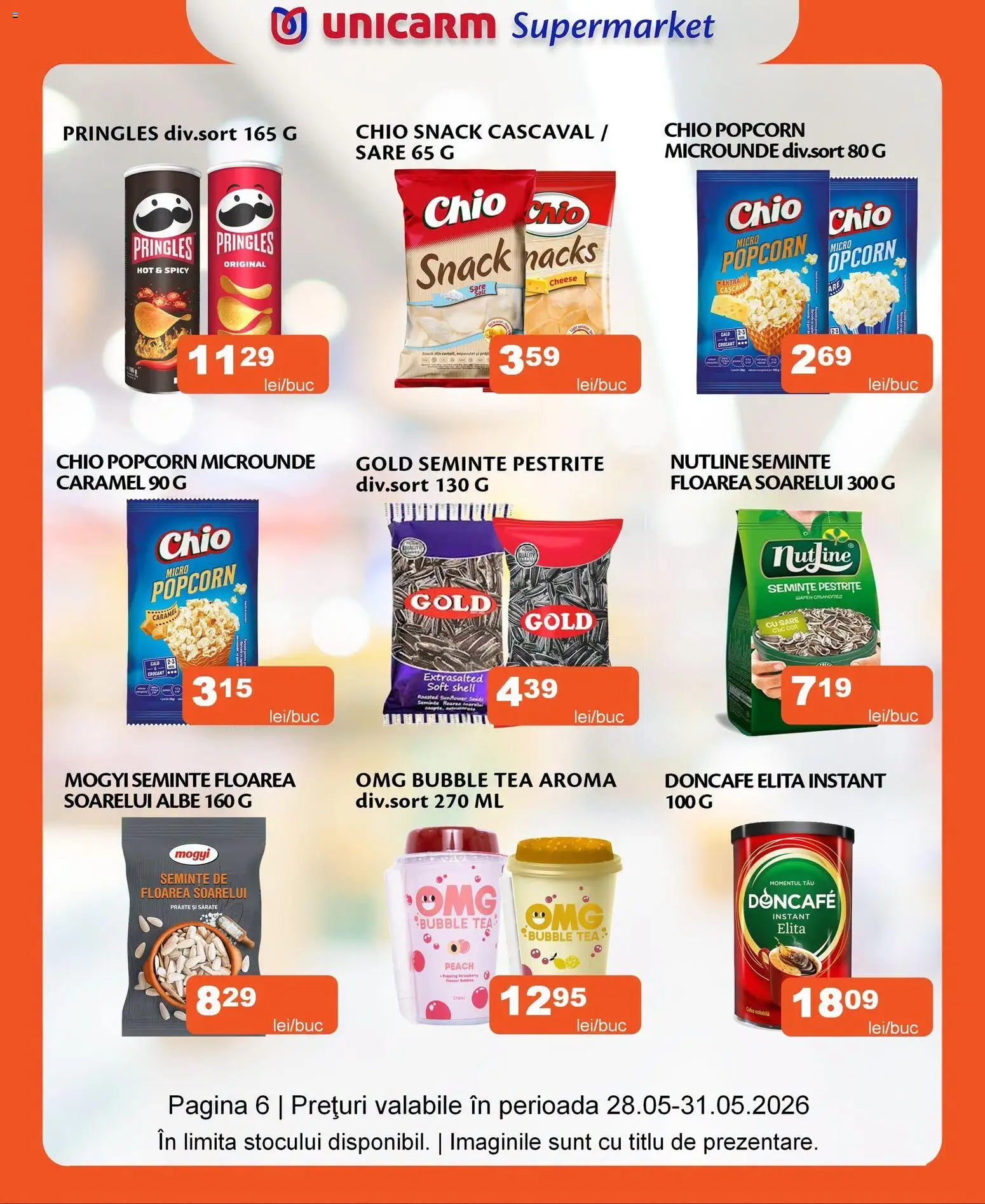 Noul catalog Unicarm – valabil de la 28.05.2026 | Pagină: 6 | Produse: Cașcaval, Semințe, Bant, Sare