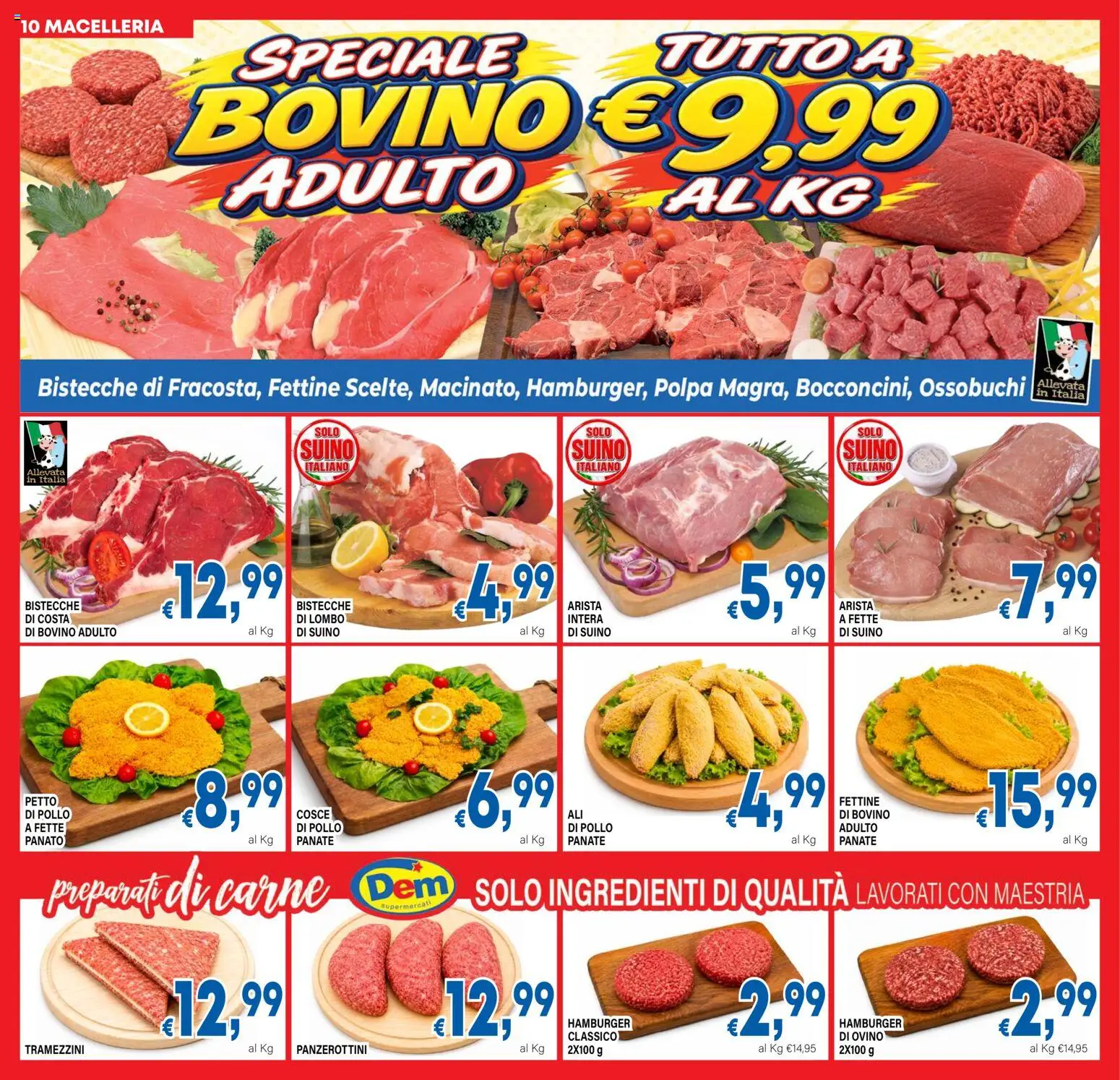 Volantino DEM del 02/09/2026 | Pagina: 10 | Prodotti: Petto di Pollo, Pollo, Suino, Fette di pollo