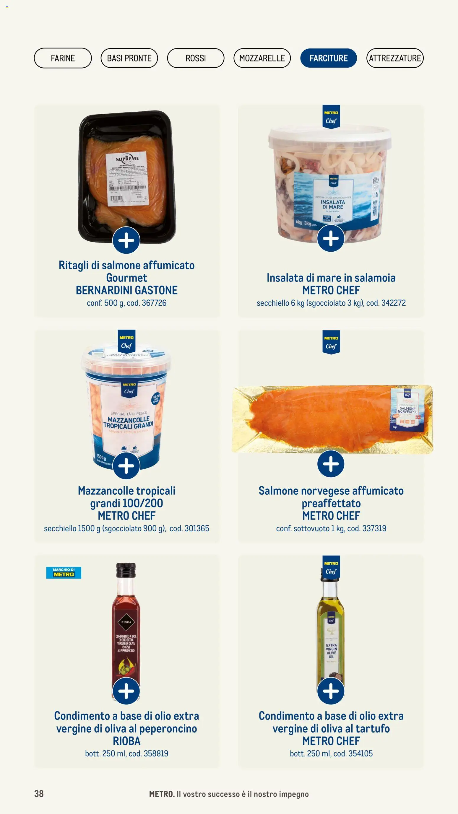Volantino Metro del 08.01.2026 | Pagina: 38 | Prodotti: Salmone affumicato, Salmone, Peperoncino, Olio extra vergine