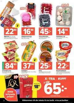 Coop X:-TRA erbjudanden - Förhandsvisning av reklamblad från butik Coop X:-TRA aktuell från 11.05.2026 | Sida: 2 | Produkter: Galler, Kaffekapslar, Plommon, Champinjoner