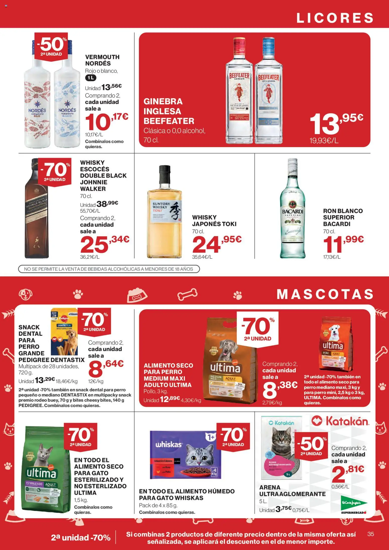 El Corte Inglés ofertas │ válido desde el 24/09/2026 | Página: 35 | Productos: Ron, Ginebra, Whisky, Ron blanco