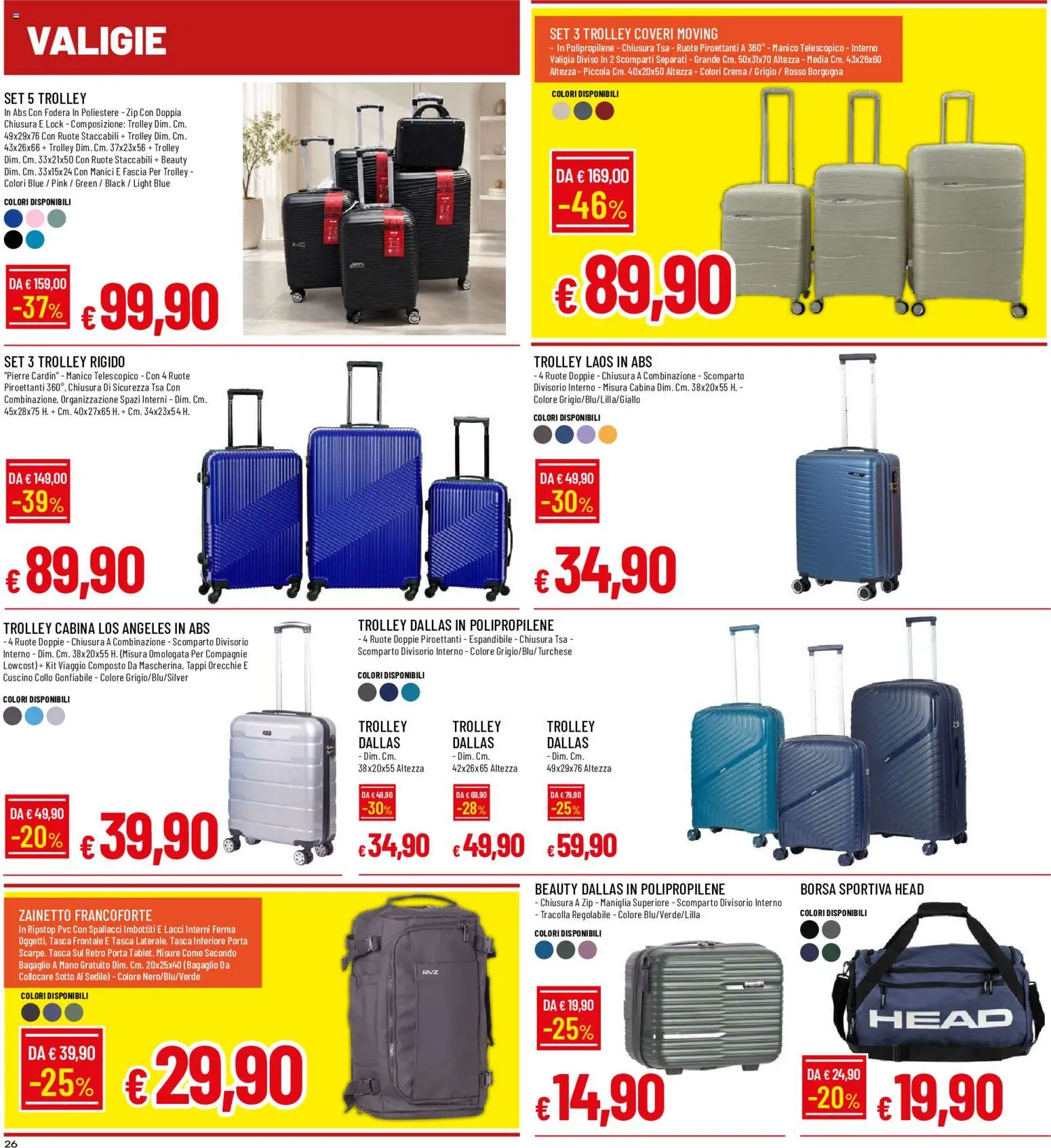 Volantino Galassia del 09/07/2026 | Pagina: 26 | Prodotti: Crema, Valigia, Cuscino, Trolley