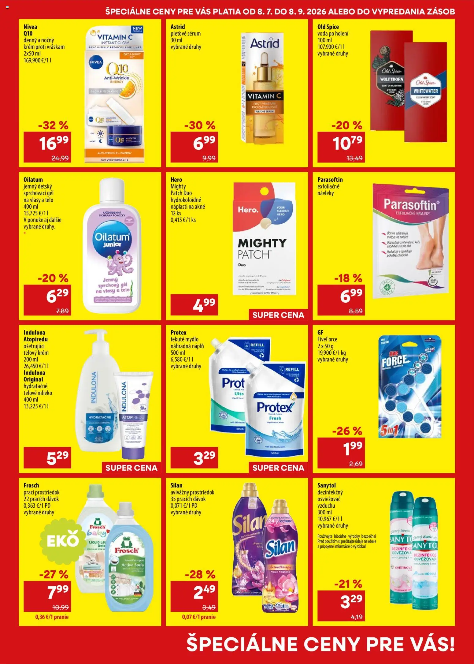 Nové 101 drogerie akcie – leták je platný od 08.07.2026 | Strana: 5 | Produkty: Mlieko, Old Spice, Telový krém, Mydlo