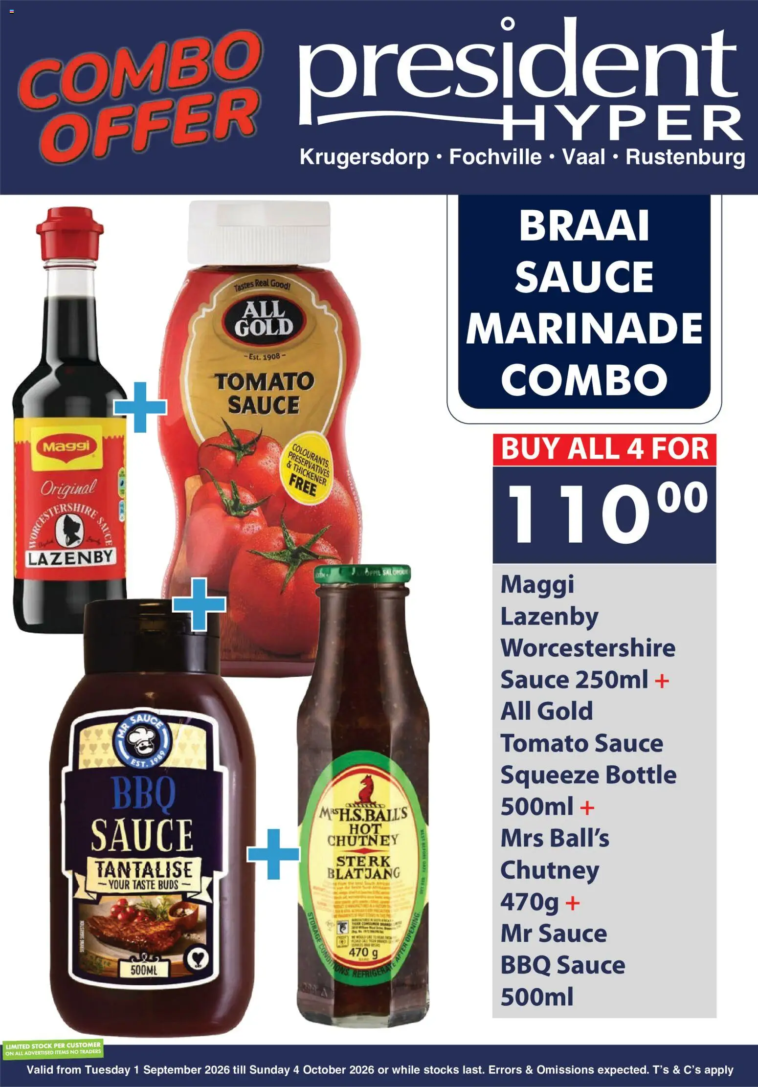 New President Hyper catalogue – valid from 01/09/2026 | Page: 4 | Products: Chutney, Tomato sauce, Marinade, Stock