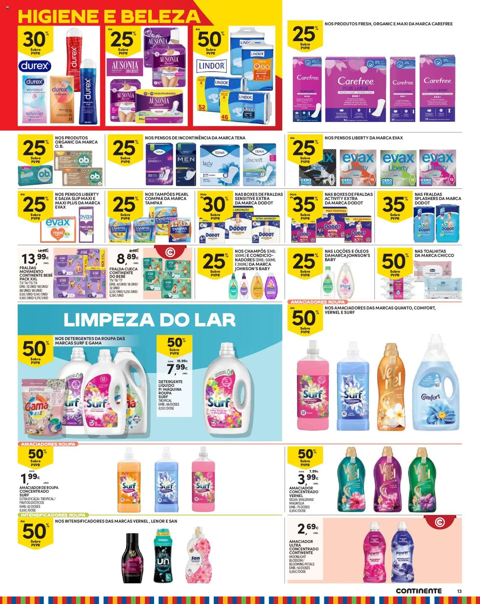 Continente Madeira │ válido de 07/07/2026 | Página: 15 | Produtos: Fraldas, Fragrância, Amaciador de roupa, Detergente
