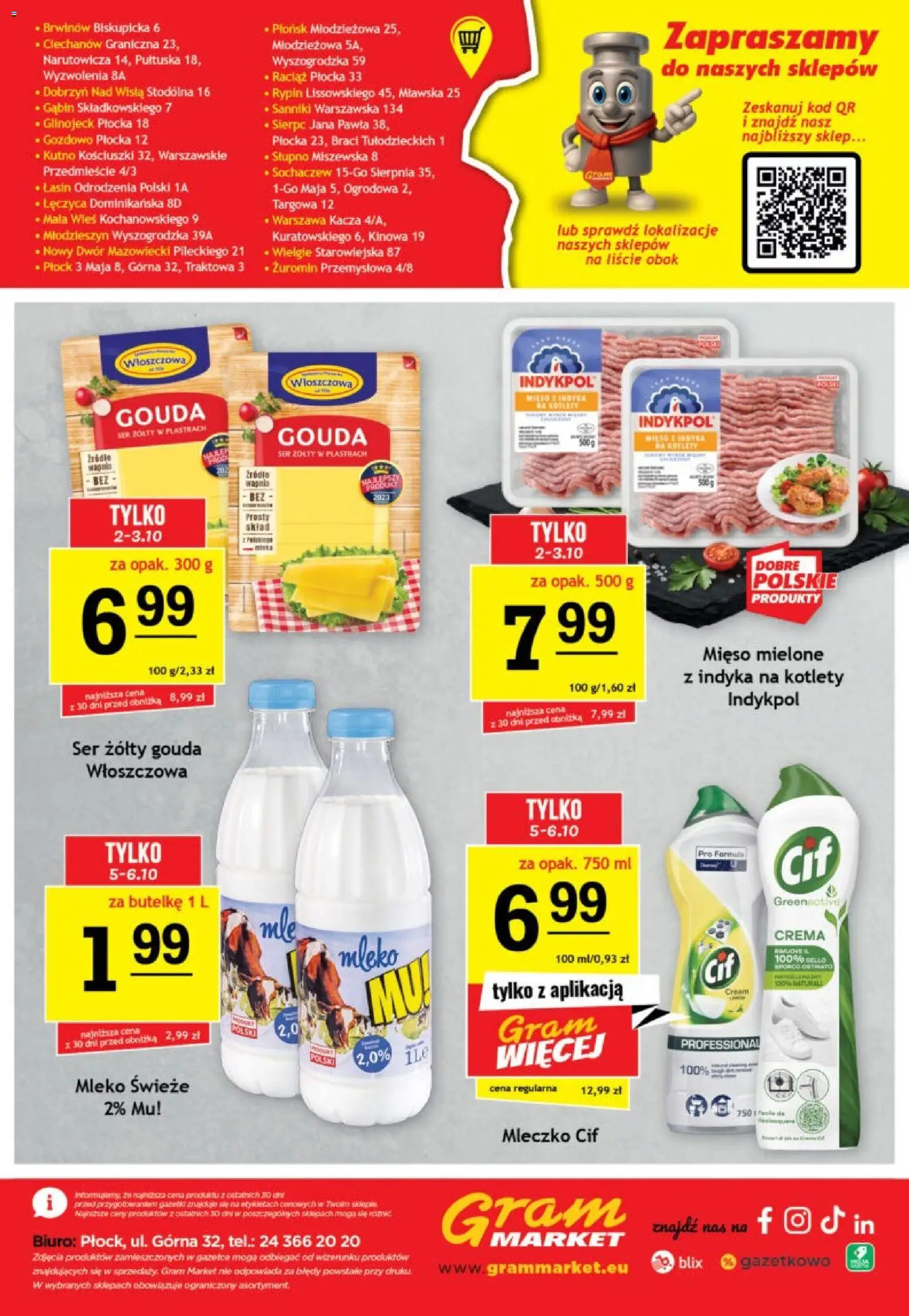 Gram Market gazetka od 30.09.2026 | Strona: 16 | Produkty: Ser żółty, Mleko świeże, Ser żółty Gouda, Kotlety