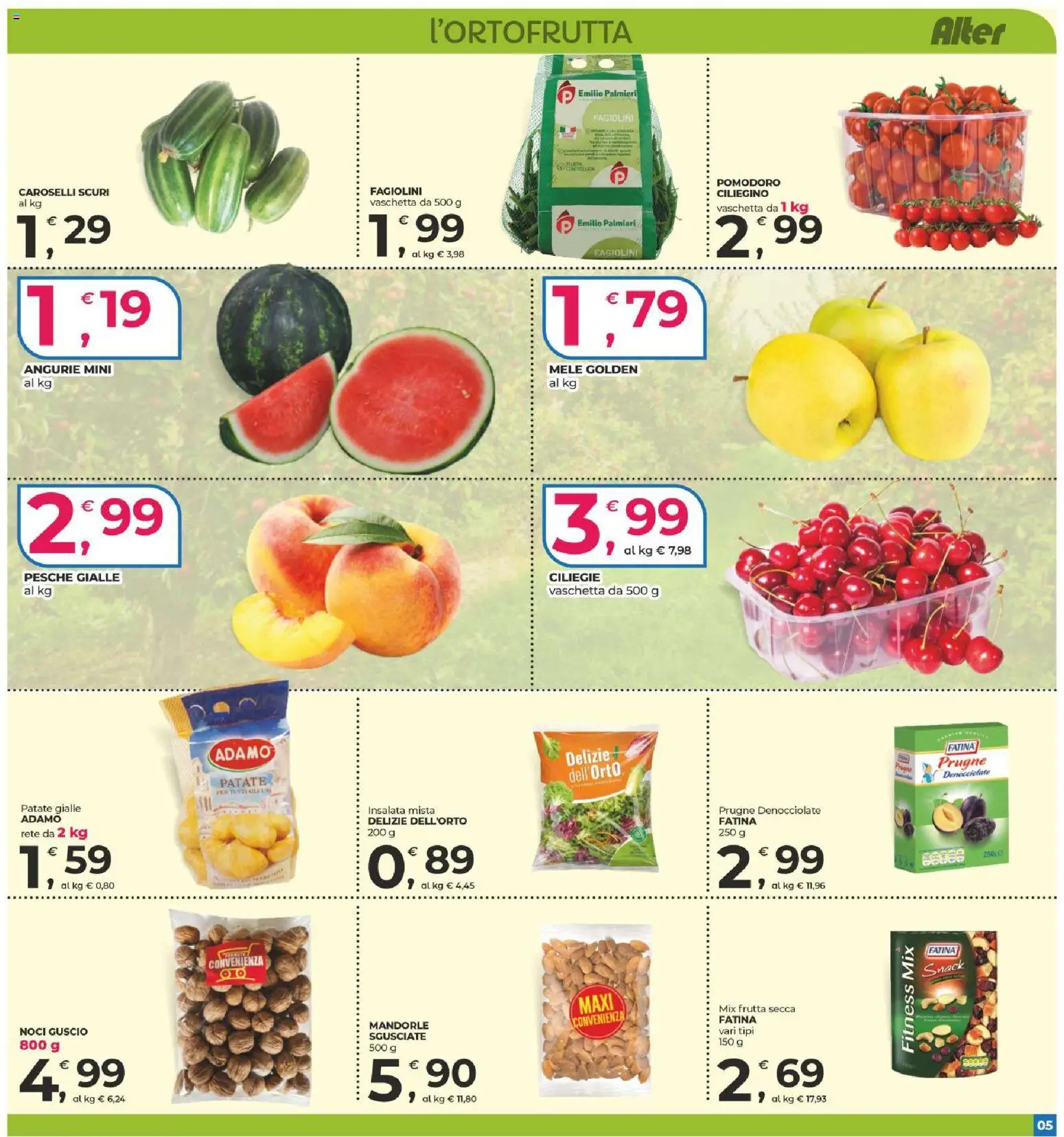 Volantino Alter Discount del 10.06.2026 | Pagina: 5 | Prodotti: Mele, Insalata, Pomodoro, Noci