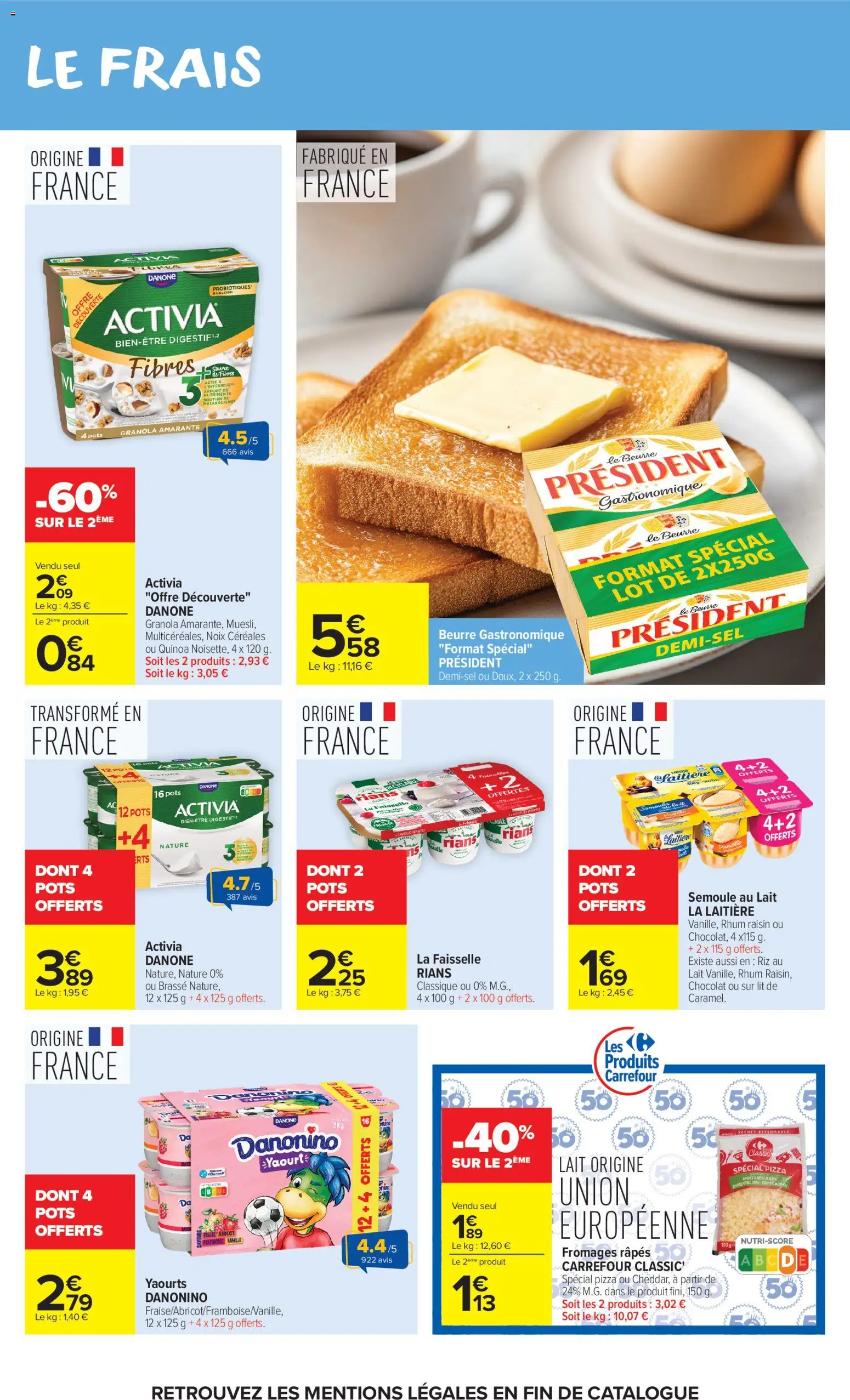 {H1} | Page: 26 | Produits: Lit, Semoule, Pizza, Céréales